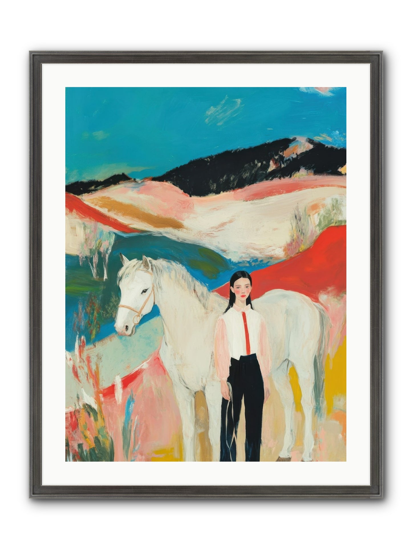 Faithful Hooves & Heartstrings Framed Print - Slimwoods Black/Silver 24x32