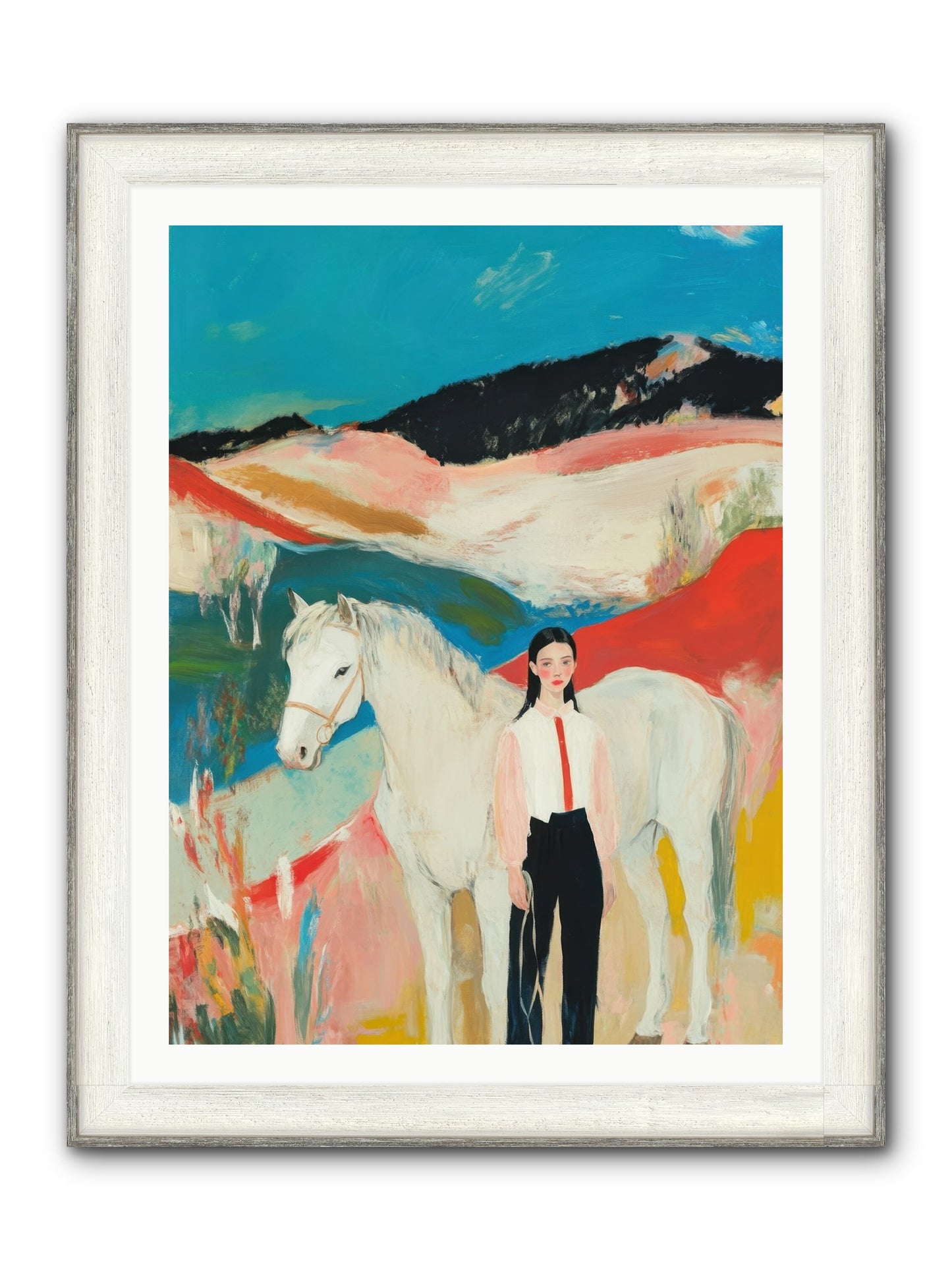 Faithful Hooves & Heartstrings Framed Print - Driftwood White 30x40