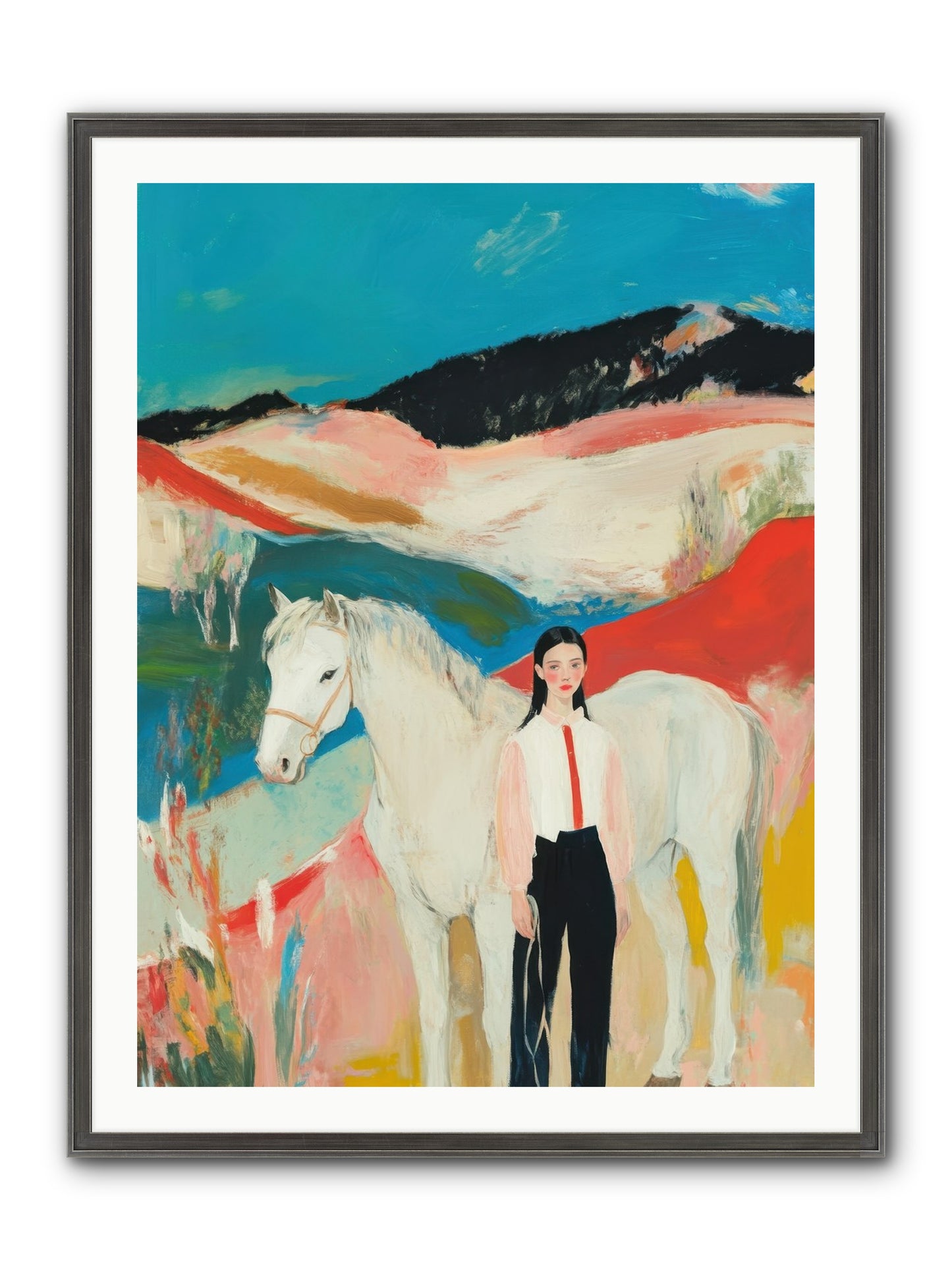 Faithful Hooves & Heartstrings Framed Print - Slimwoods Black/Silver 30x40