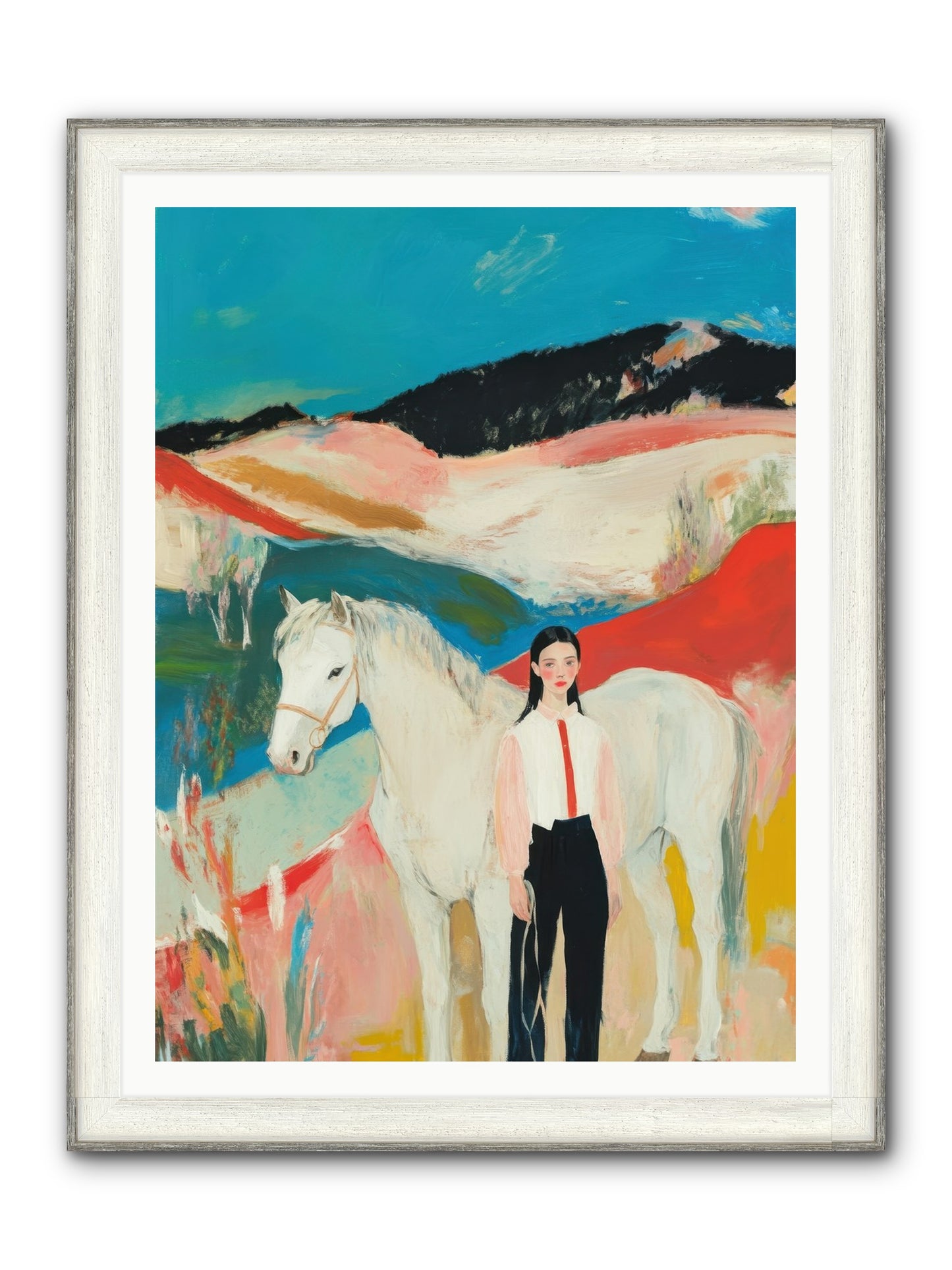 Faithful Hooves & Heartstrings Framed Print - Driftwood White 36x48