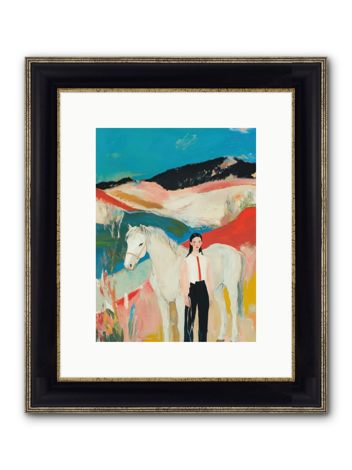 Faithful Hooves & Heartstrings Framed Print - Black & Gold 9x12