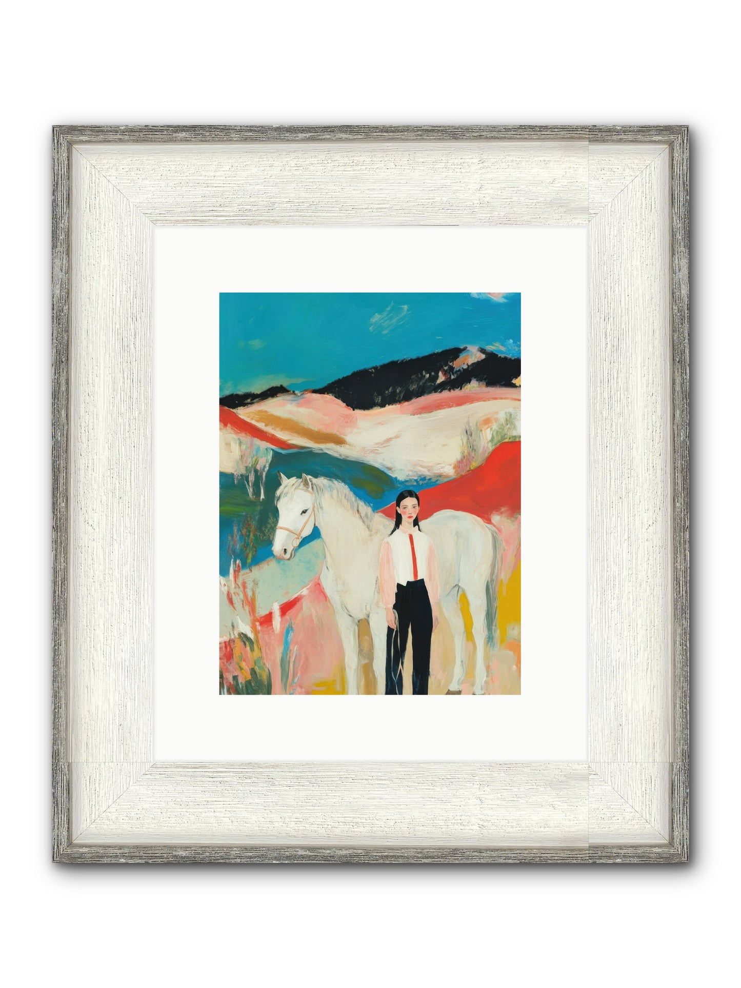 Faithful Hooves & Heartstrings Framed Print - Driftwood White 9x12
