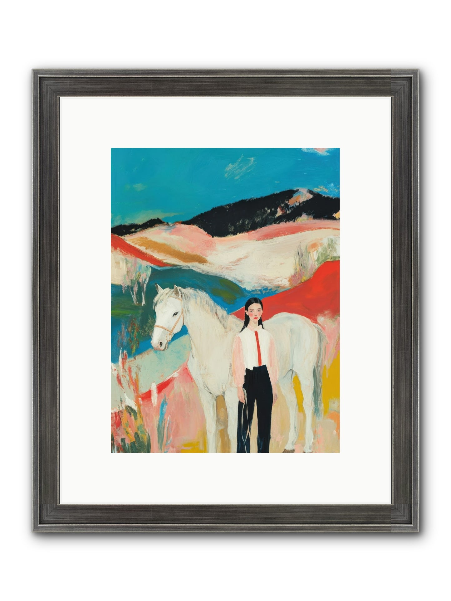 Faithful Hooves & Heartstrings Framed Print - Slimwoods Black/Silver 9x12