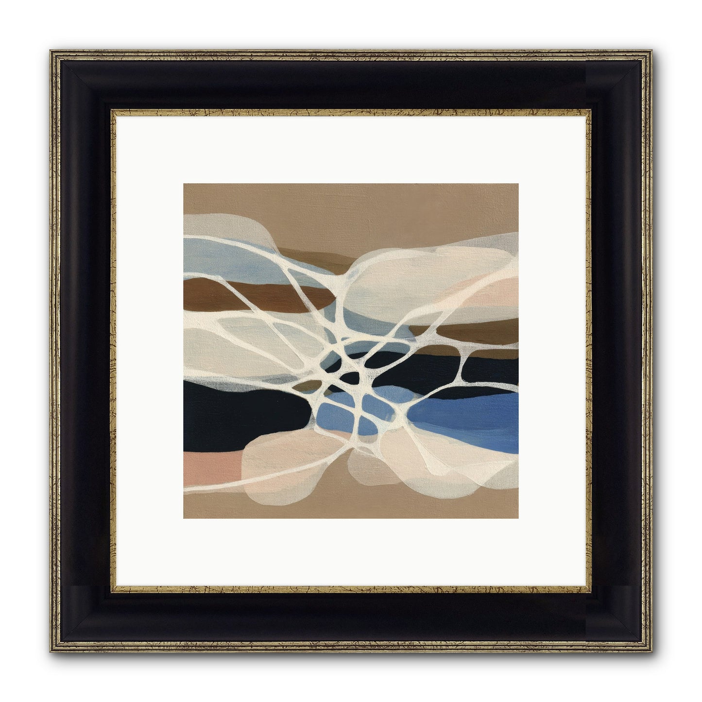 Fallow Reach Framed Print - Black & Gold 10x10