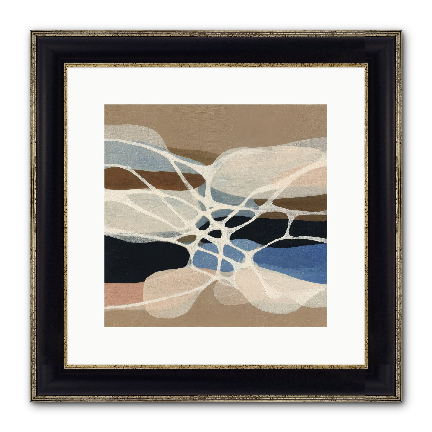 Fallow Reach Framed Print - Black & Gold 12x12