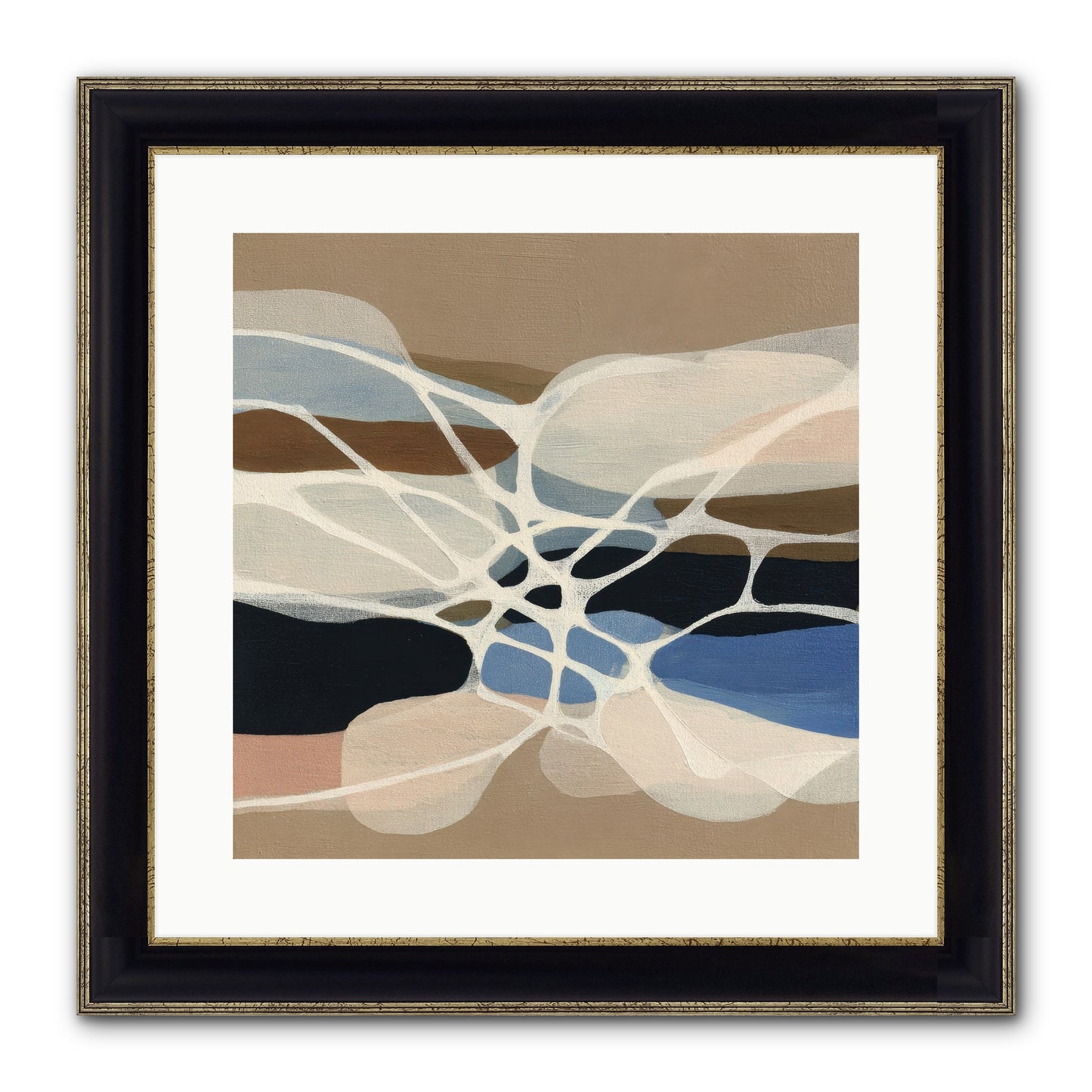 Fallow Reach Framed Print - Black & Gold 16x16