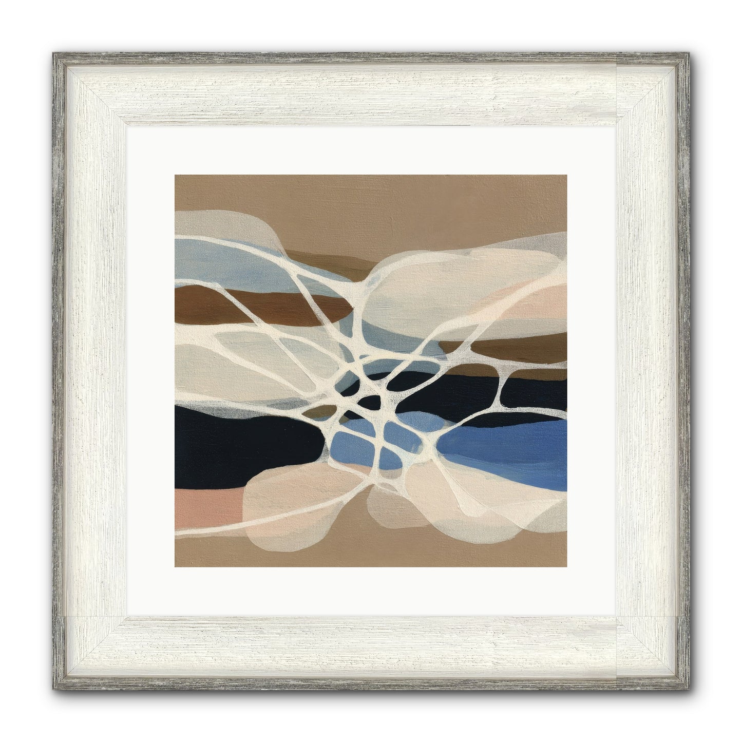 Fallow Reach Framed Print - Driftwood White 16x16