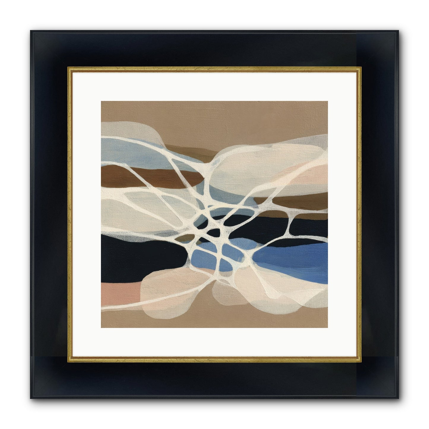 Fallow Reach Framed Print - Wide Black w/Gold 16x16