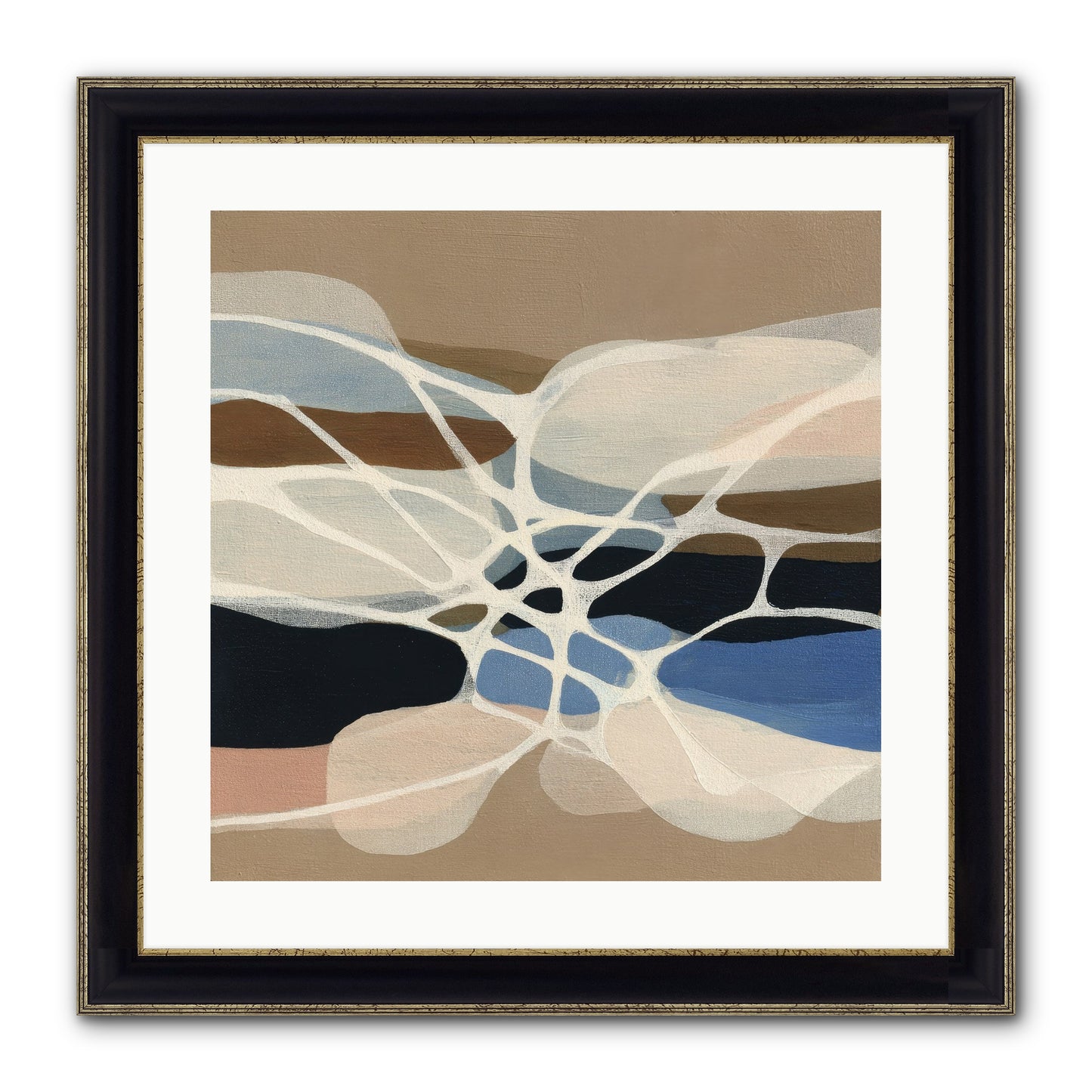 Fallow Reach Framed Print - Black & Gold 20x20