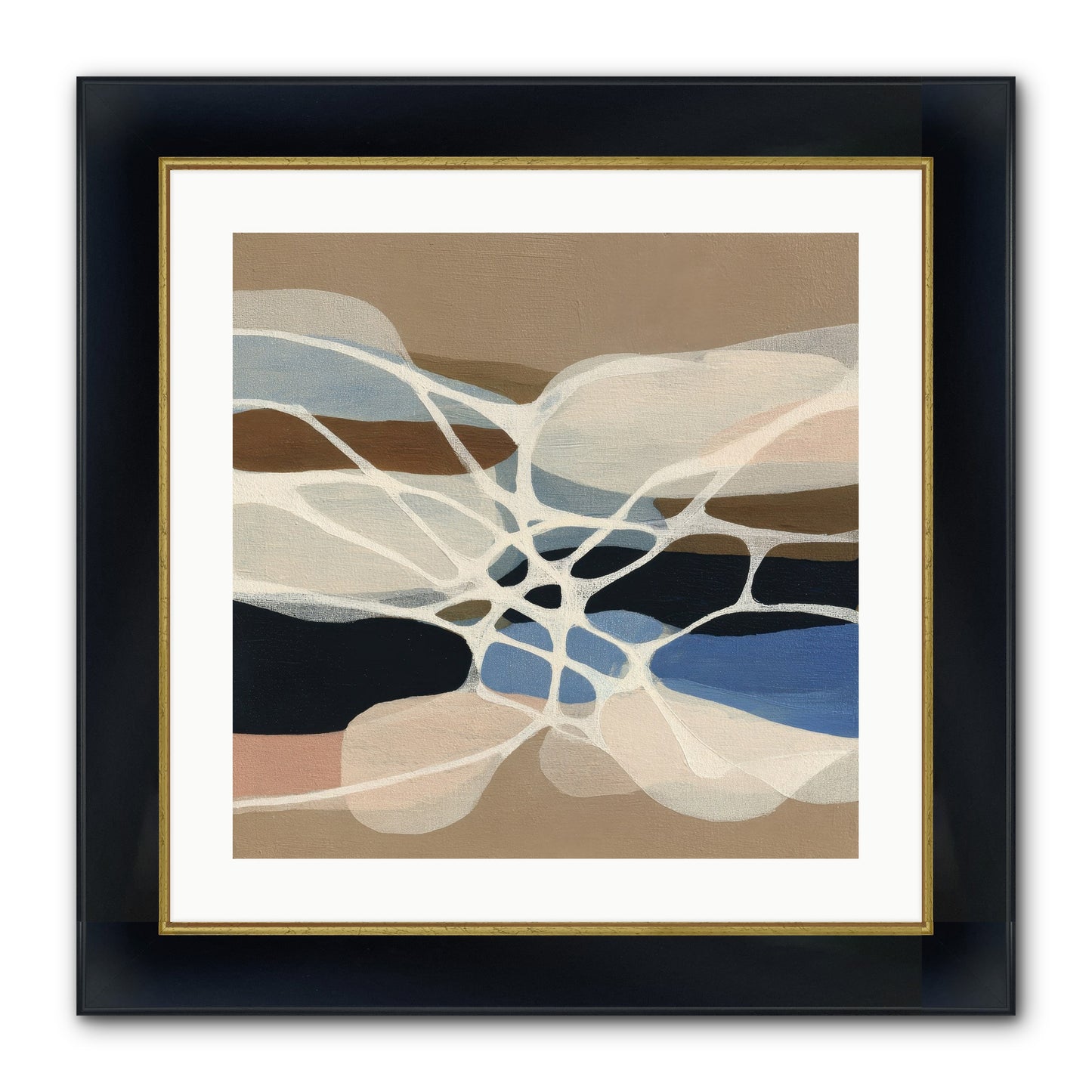 Fallow Reach Framed Print - Wide Black w/Gold 20x20