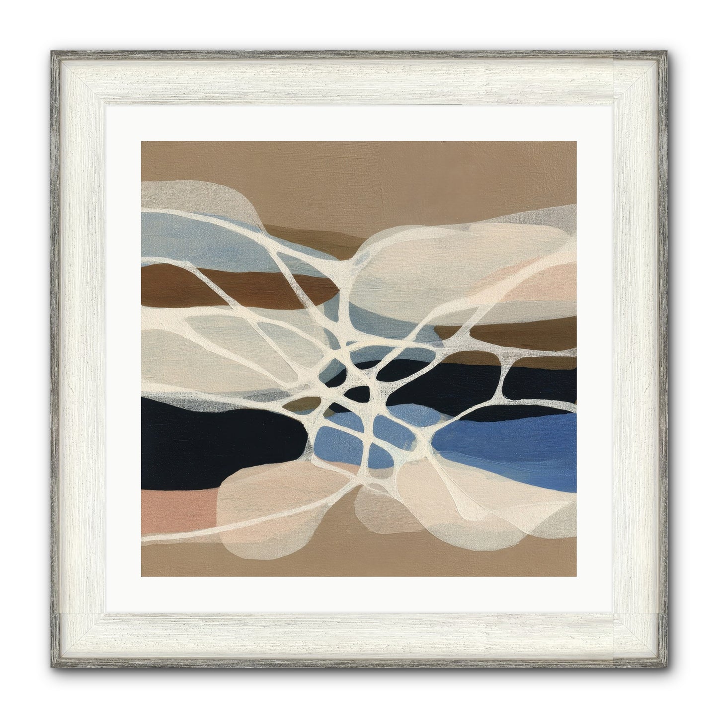 Fallow Reach Framed Print - Driftwood White 24x24