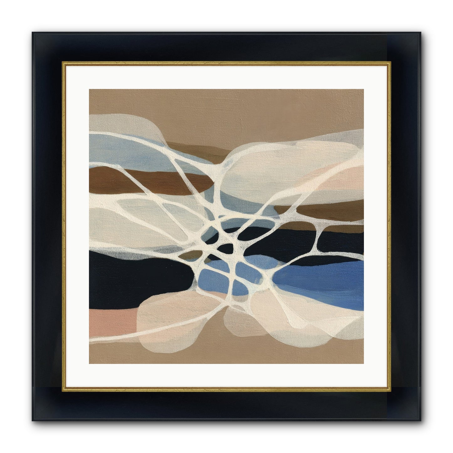 Fallow Reach Framed Print - Wide Black w/Gold 24x24