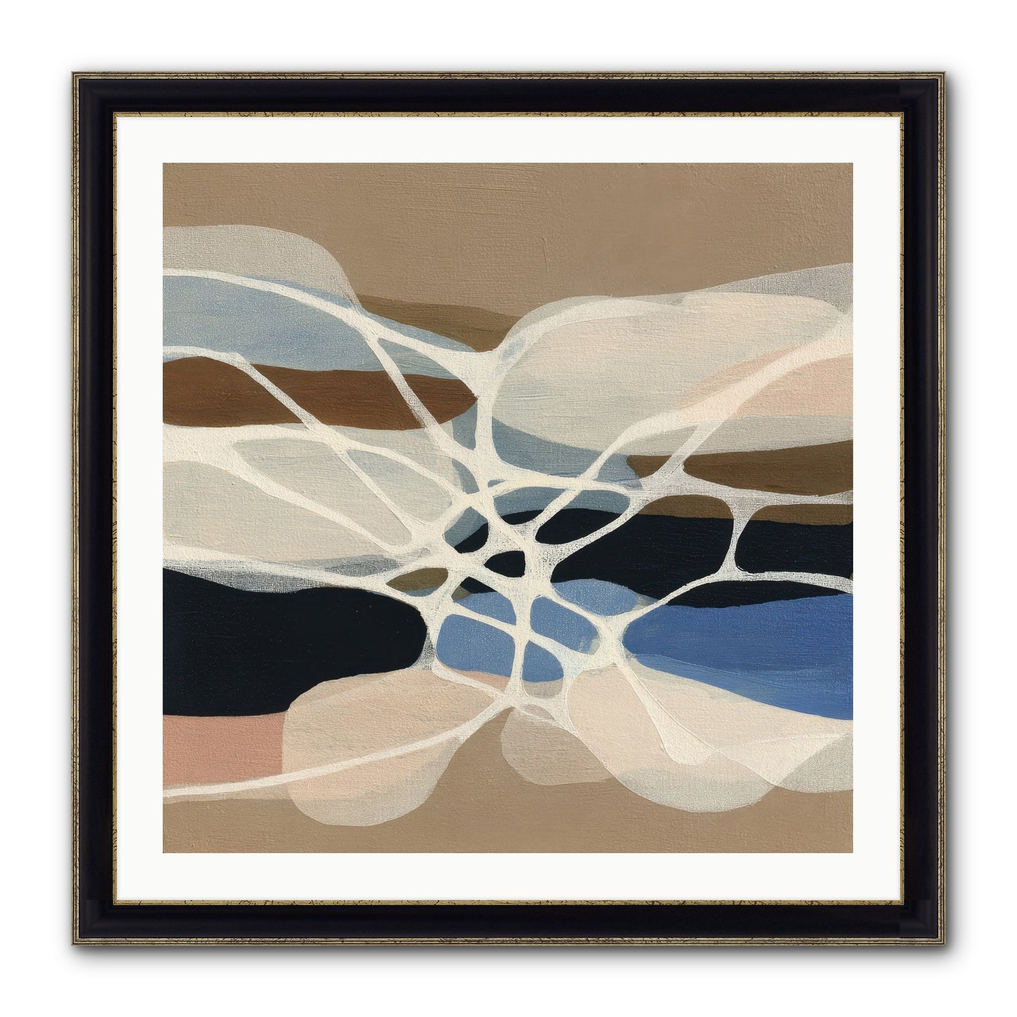 Fallow Reach Framed Print - Black & Gold 30x30