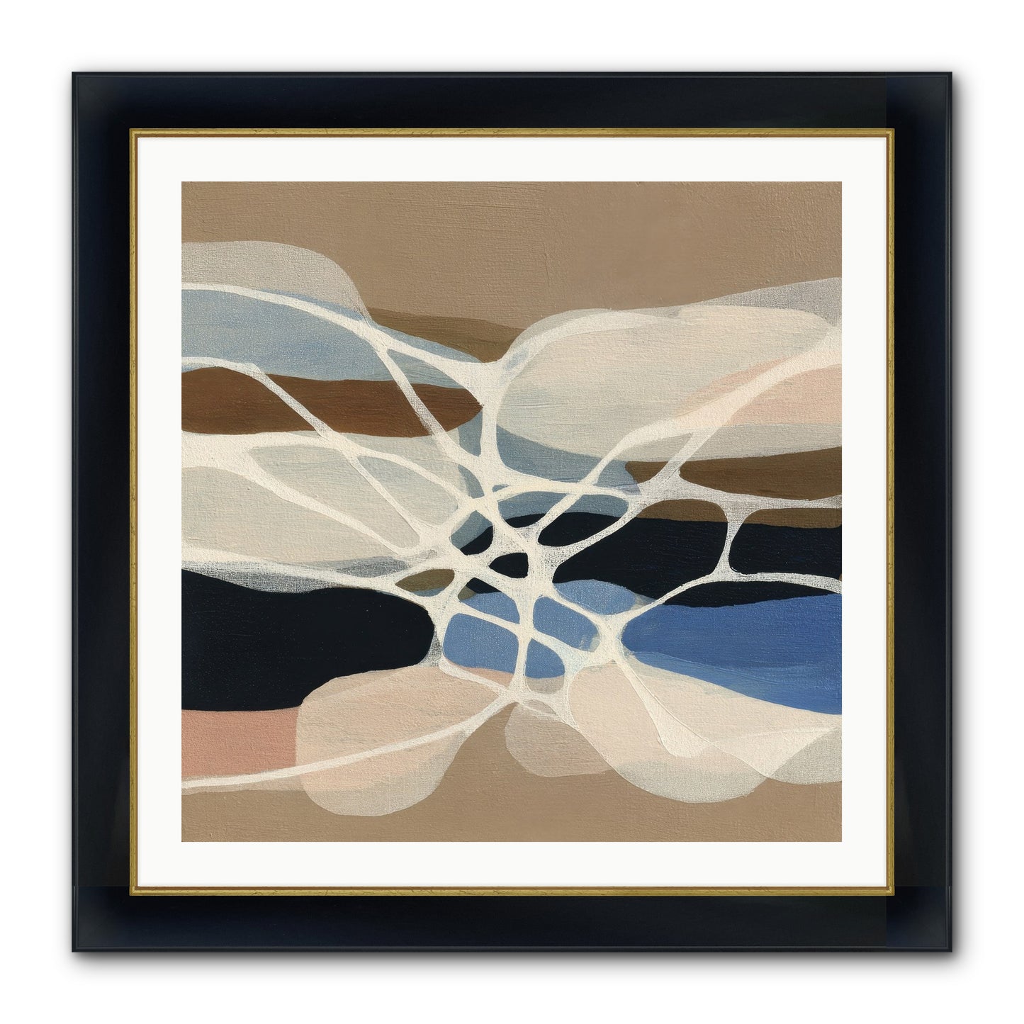 Fallow Reach Framed Print - Wide Black w/Gold 30x30