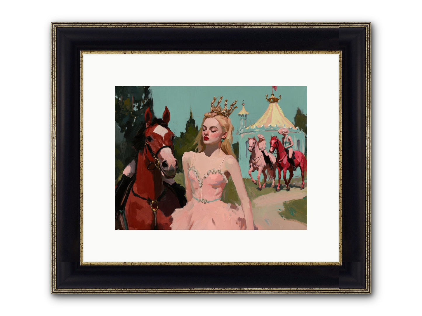 Farewell To Sequined Dreams Framed Print - Black & Gold 12x9