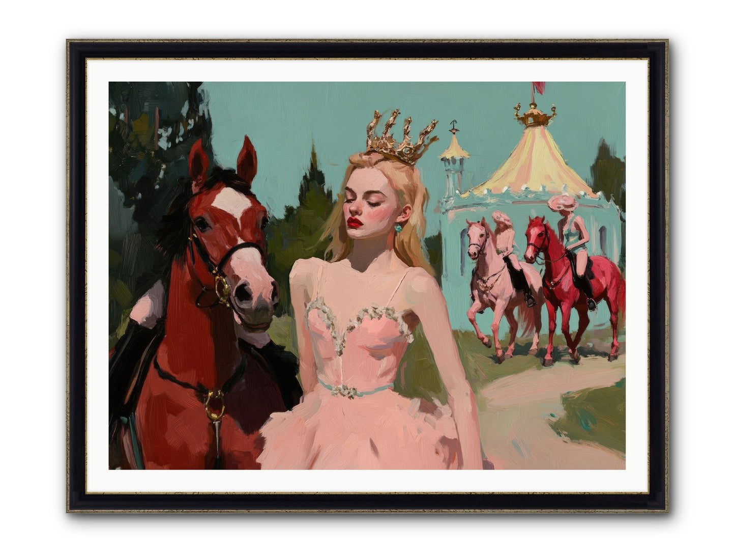 Farewell To Sequined Dreams Framed Print - Black & Gold 48x36