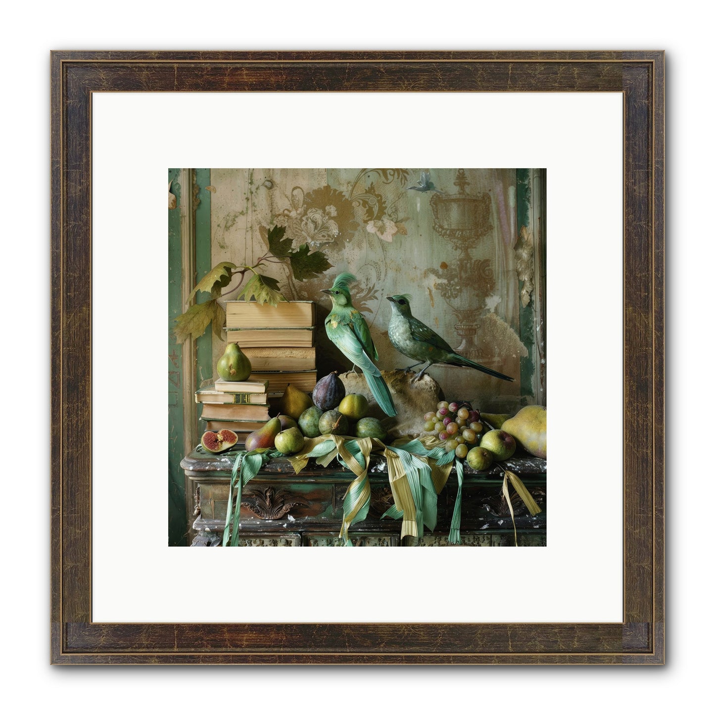 Feathered Tales Untold Framed Print - Slimwoods Black/Gold 10x10