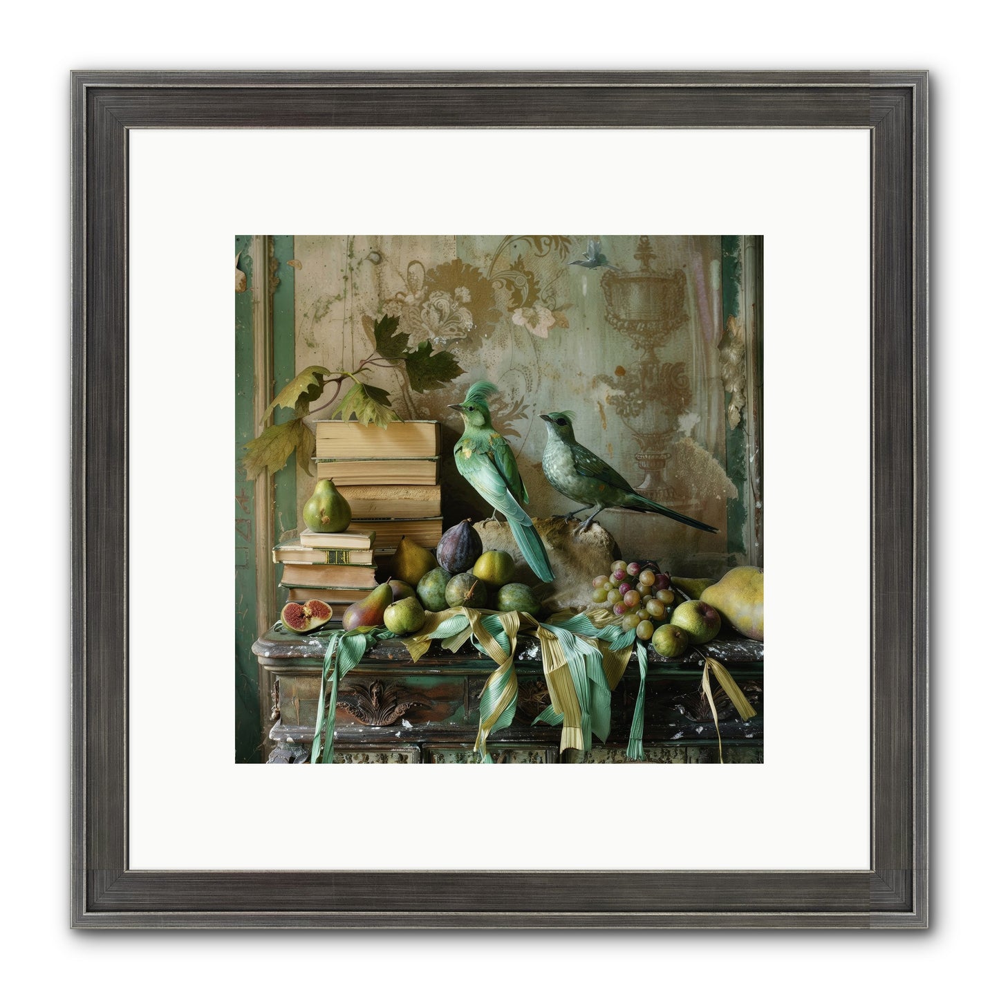 Feathered Tales Untold Framed Print - Slimwoods Black/Silver 10x10