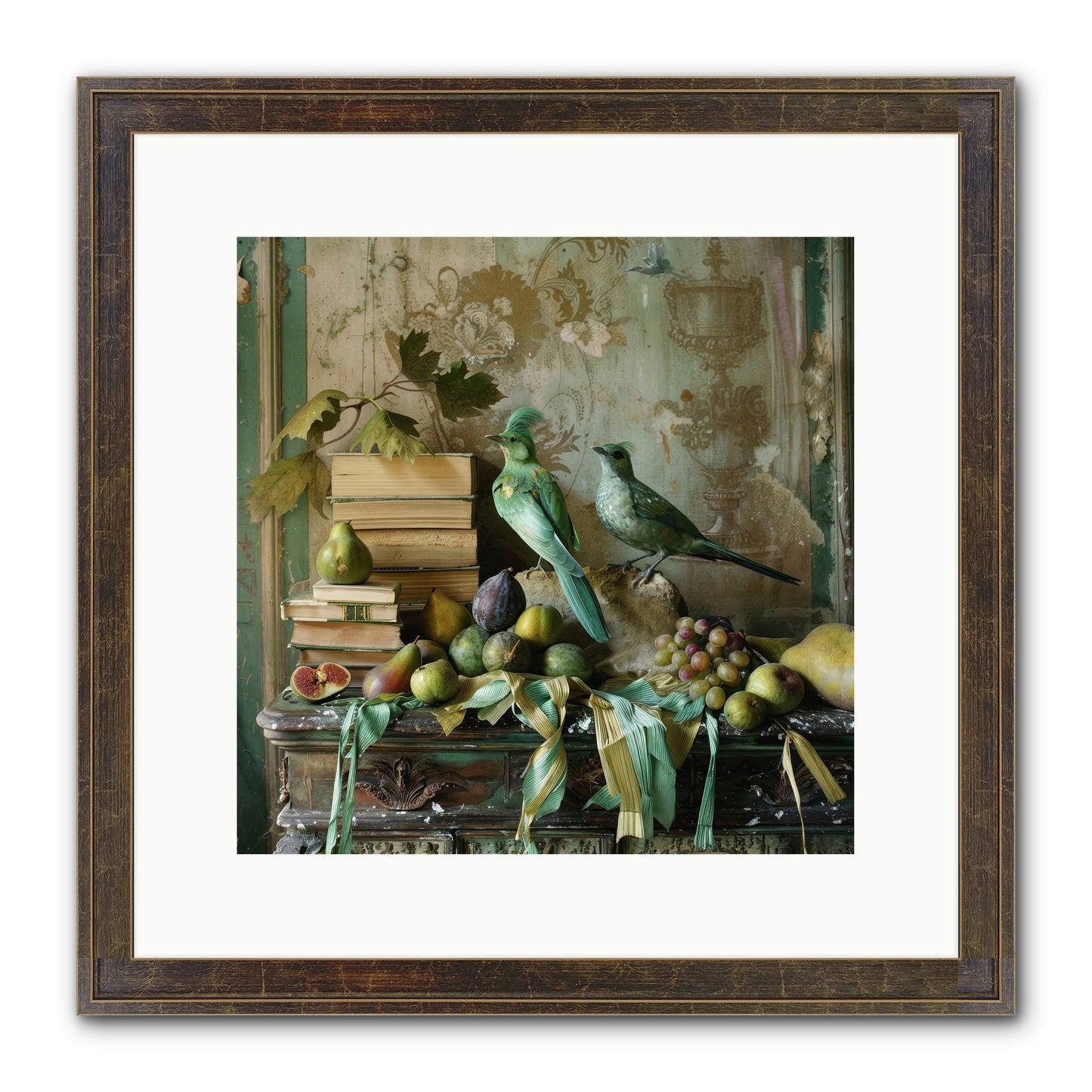 Feathered Tales Untold Framed Print - Slimwoods Black/Gold 12x12