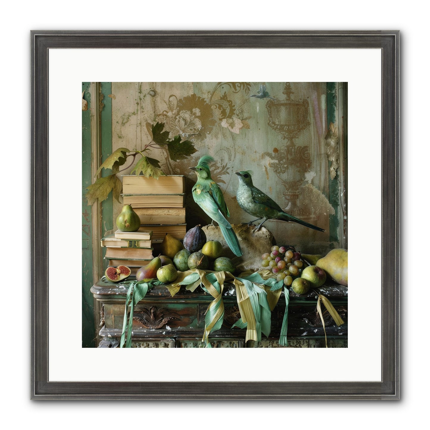 Feathered Tales Untold Framed Print - Slimwoods Black/Silver 16x16