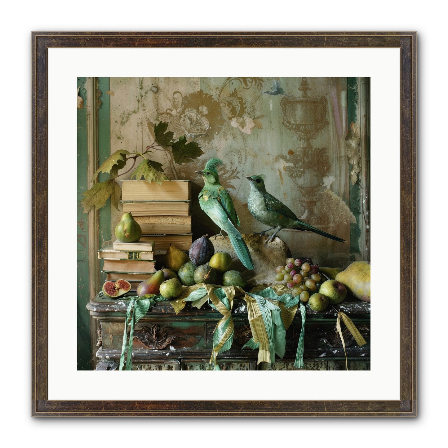 Feathered Tales Untold Framed Print - Slimwoods Black/Gold 20x20
