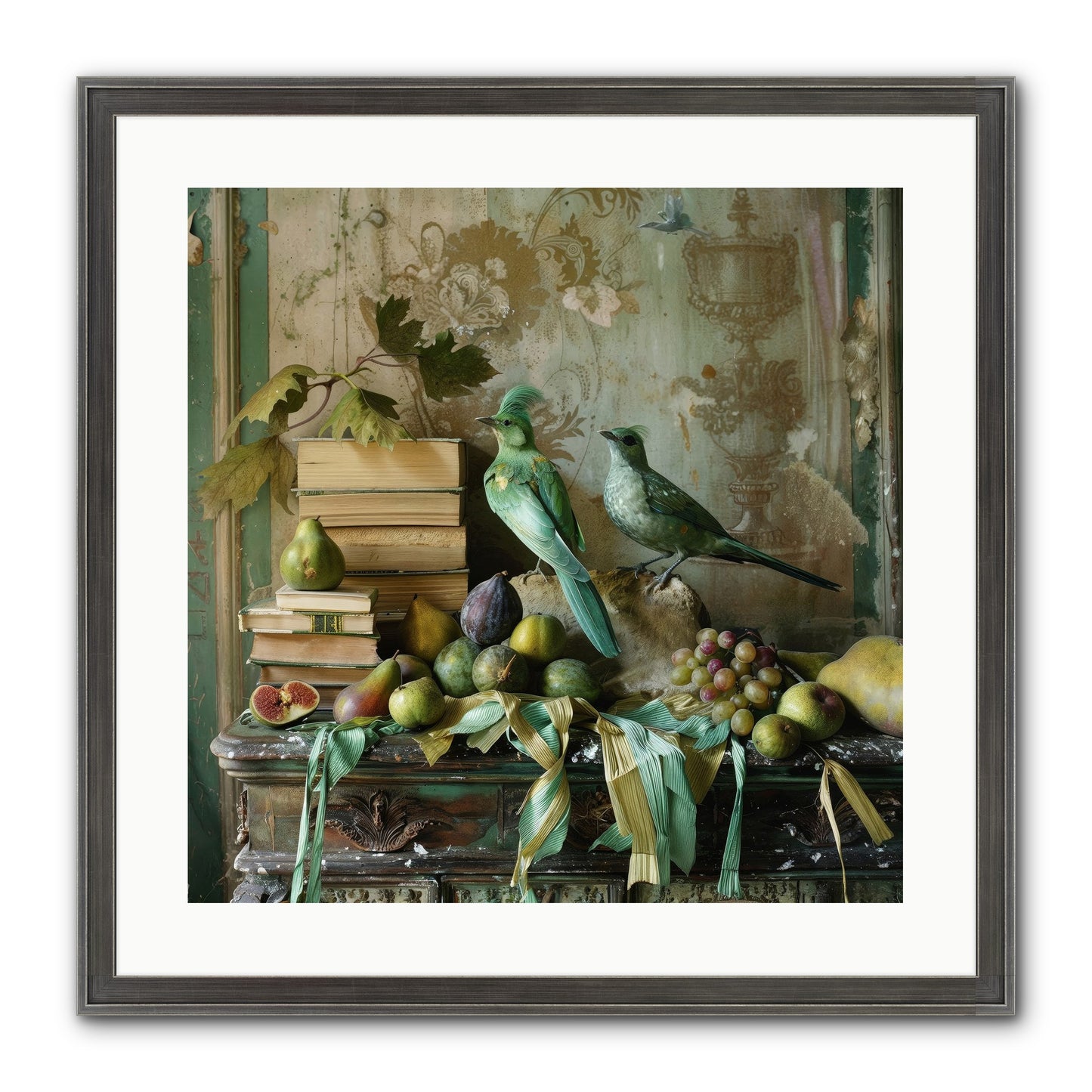 Feathered Tales Untold Framed Print - Slimwoods Black/Silver 20x20