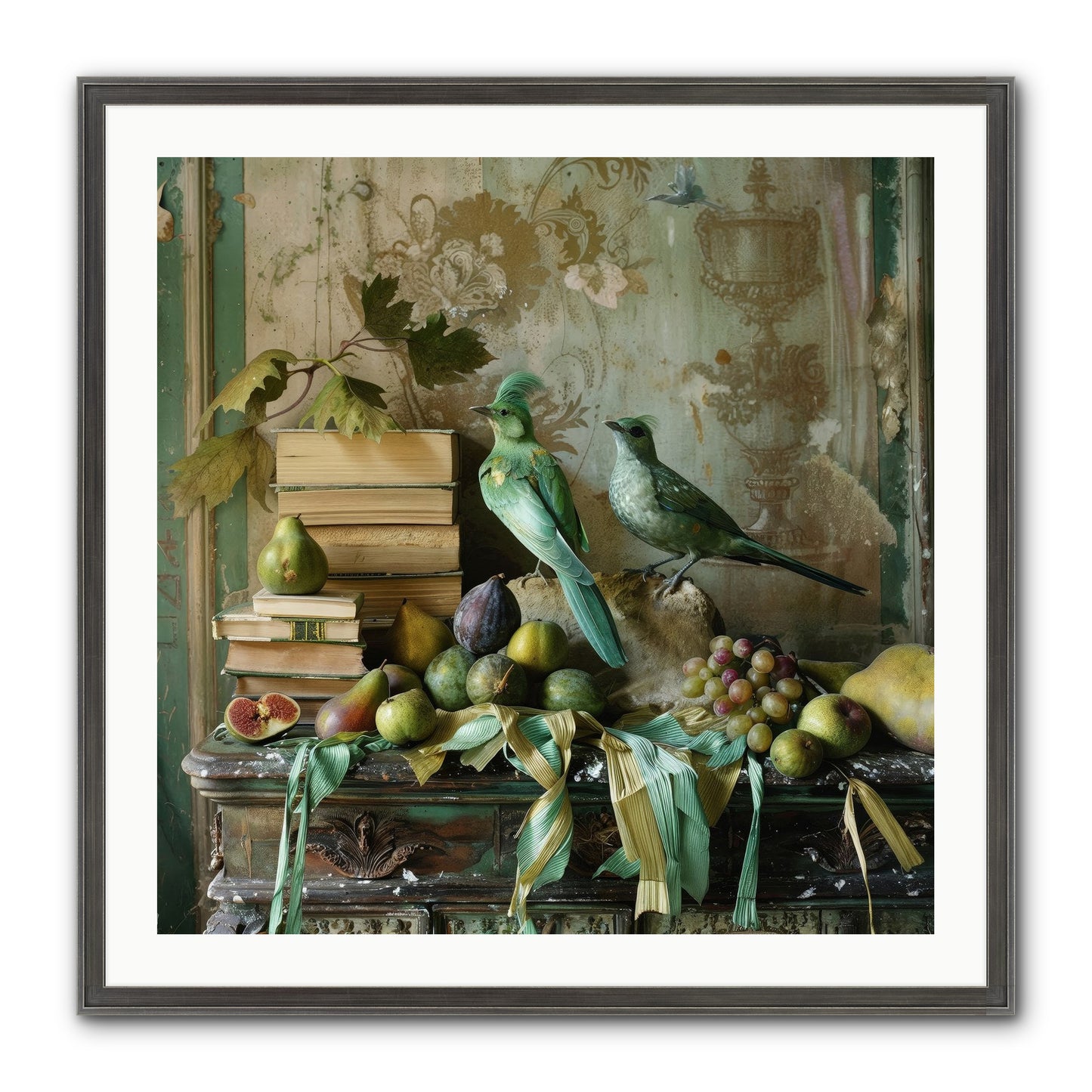 Feathered Tales Untold Framed Print - Slimwoods Black/Silver 30x30