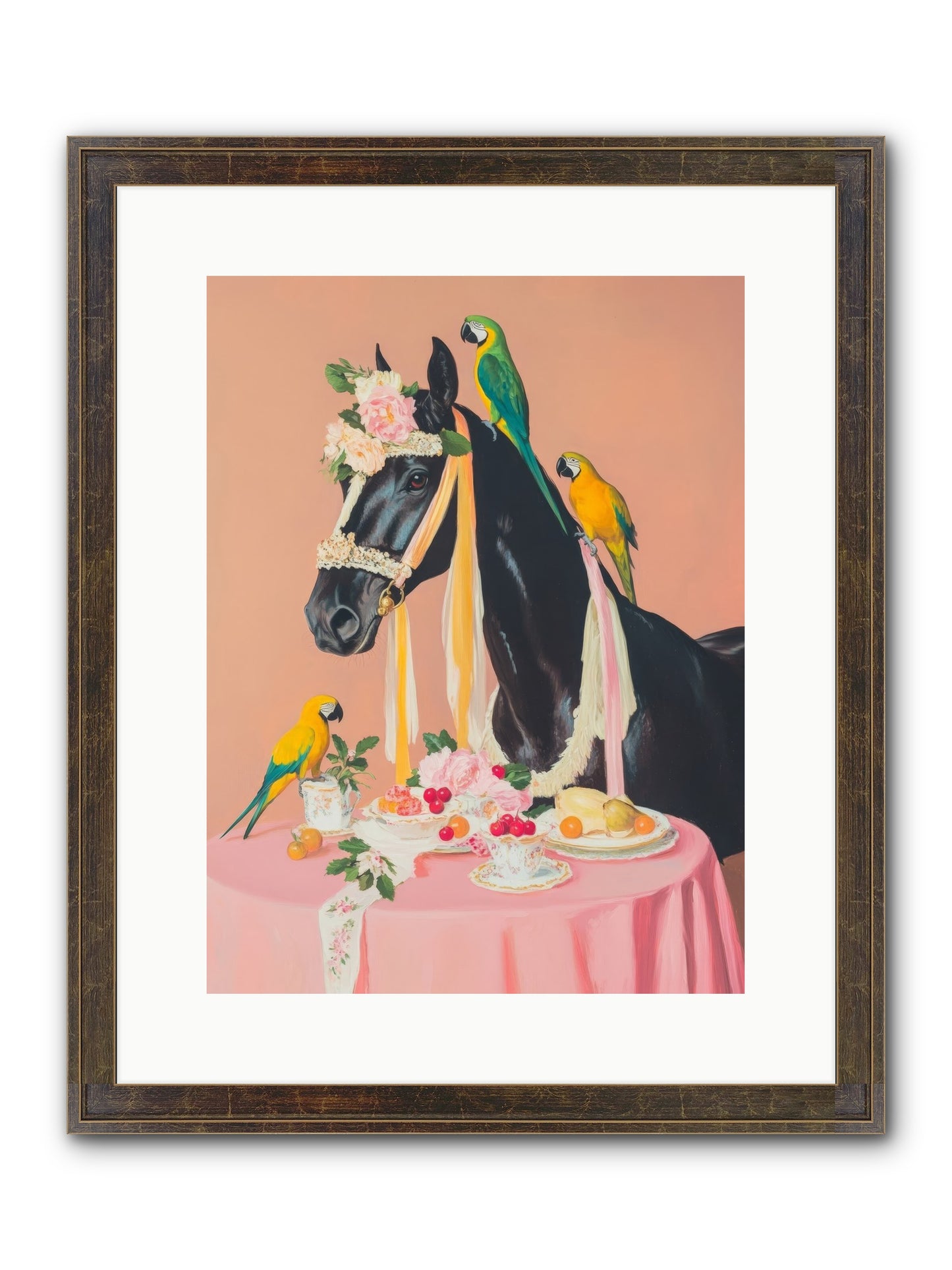 Feathers & Bridle Brigade Framed Print - Slimwoods Black/Gold 12x16