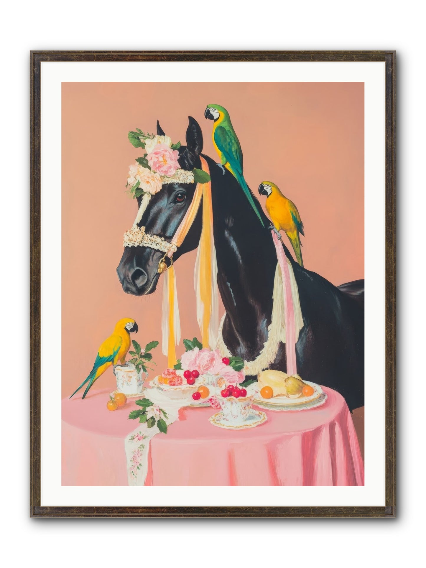 Feathers & Bridle Brigade Framed Print - Slimwoods Black/Gold 30x40