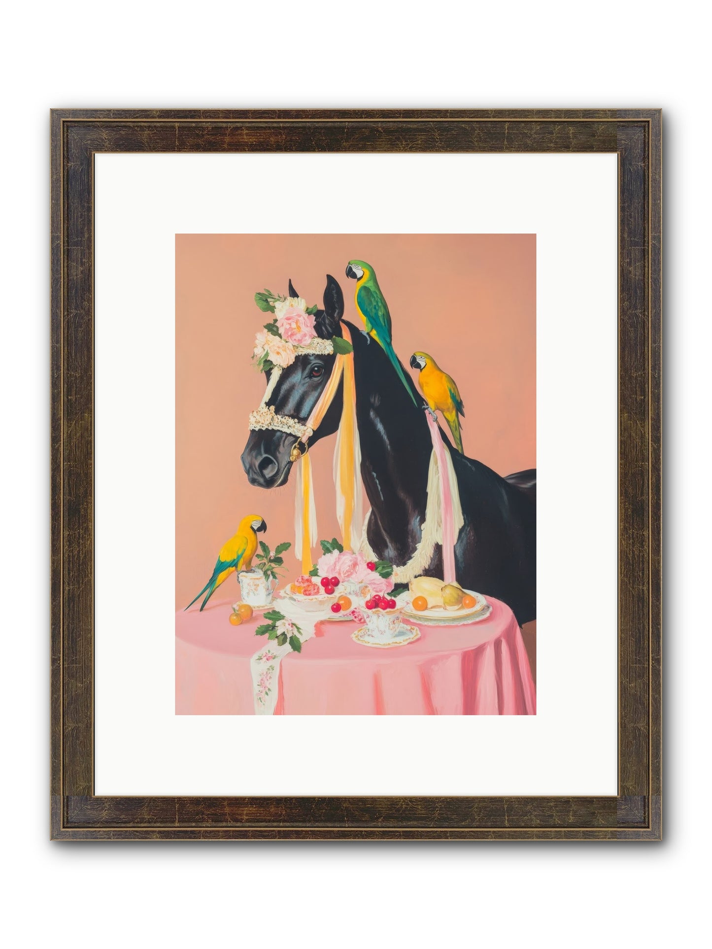 Feathers & Bridle Brigade Framed Print - Slimwoods Black/Gold 9x12