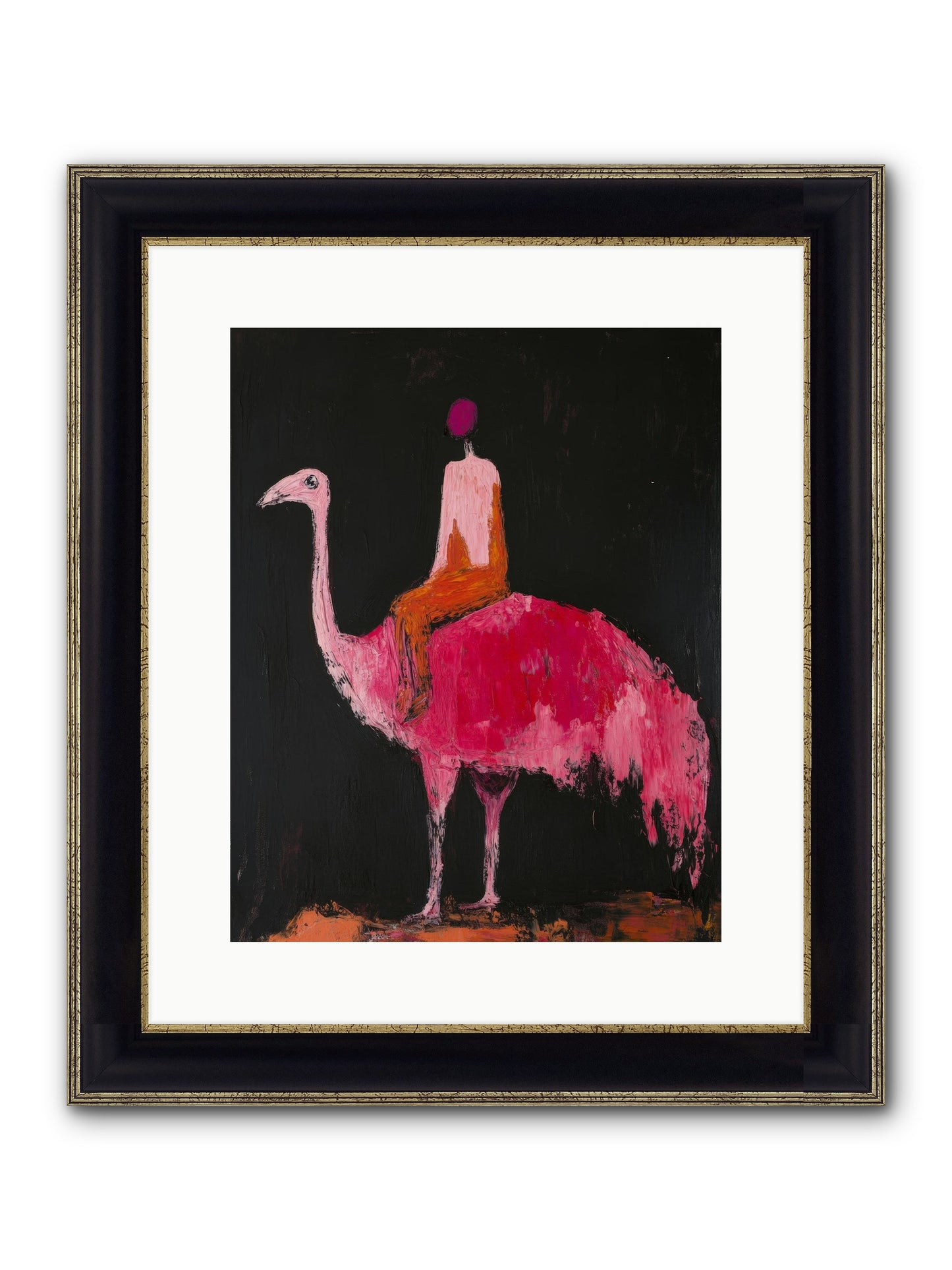 Feathers Meet Fancy Framed Print - Black & Gold 12x15