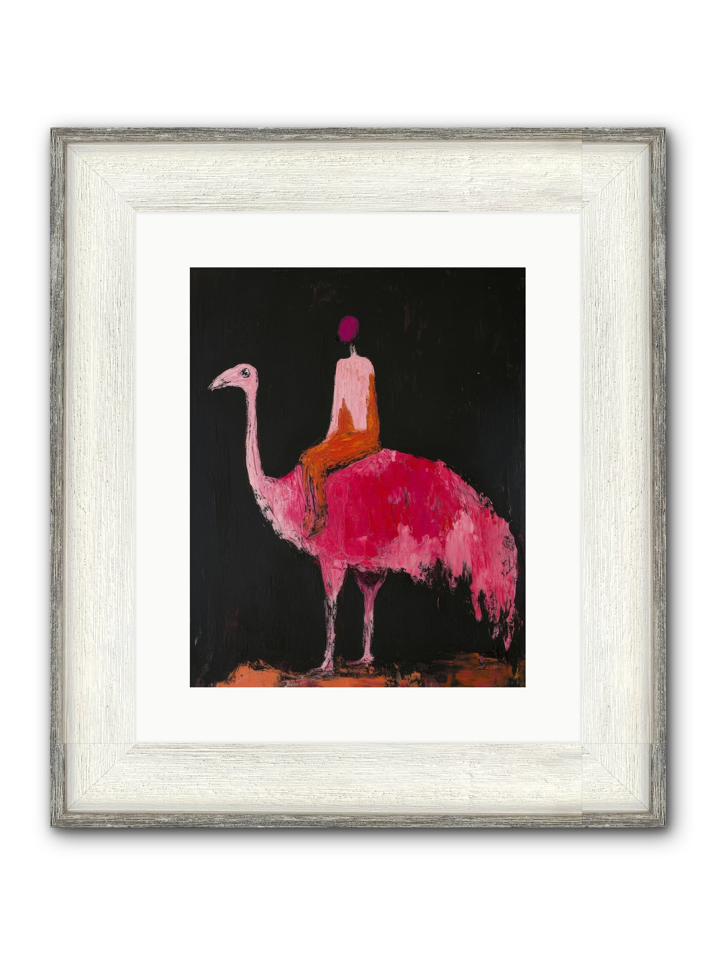 Feathers Meet Fancy Framed Print - Driftwood White 12x15