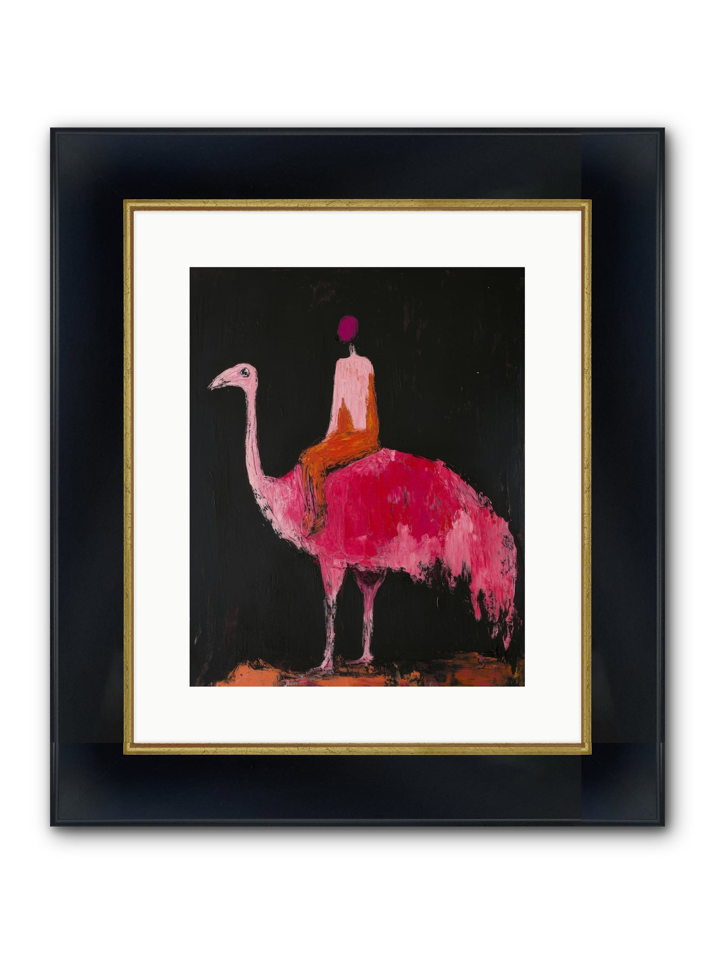 Feathers Meet Fancy Framed Print - Wide Black w/Gold 12x15