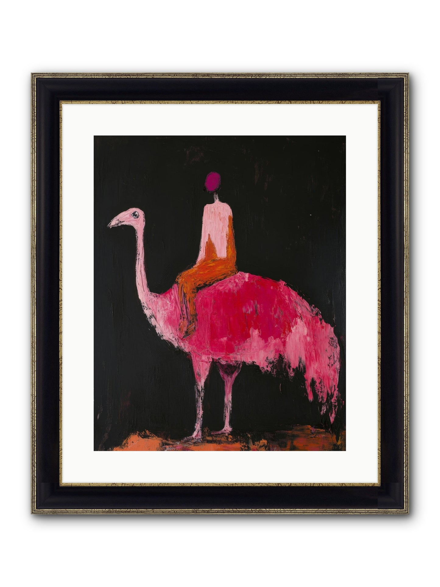 Feathers Meet Fancy Framed Print - Black & Gold 16x20