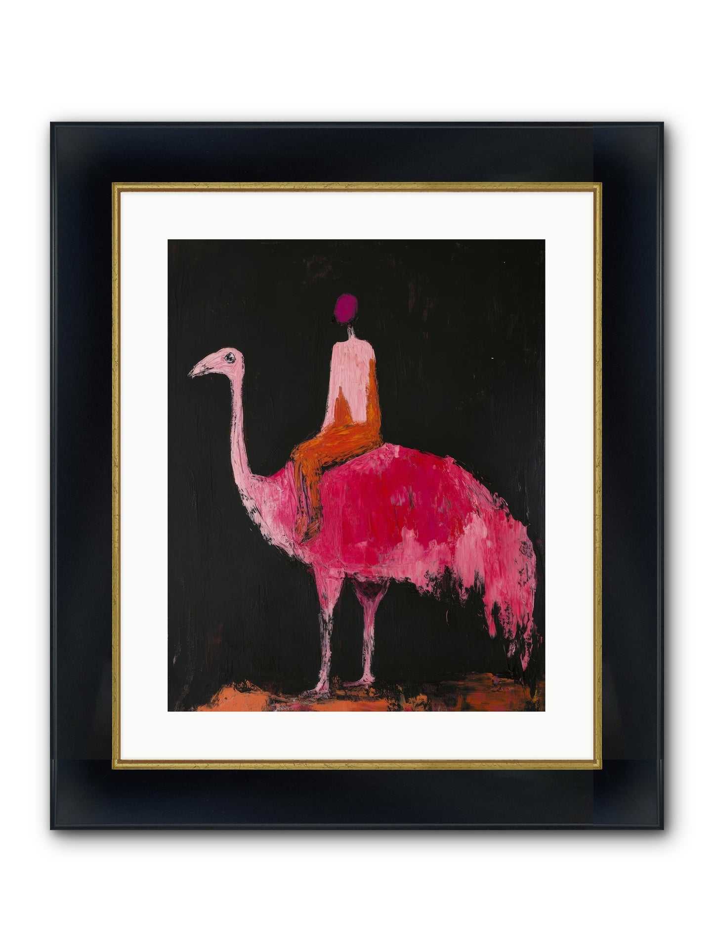 Feathers Meet Fancy Framed Print - Wide Black w/Gold 16x20