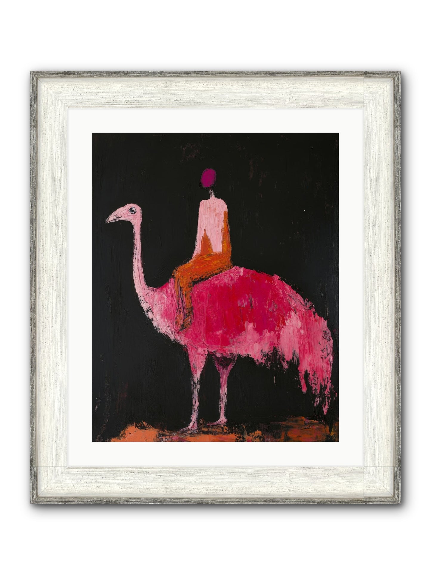 Feathers Meet Fancy Framed Print - Driftwood White 20x25