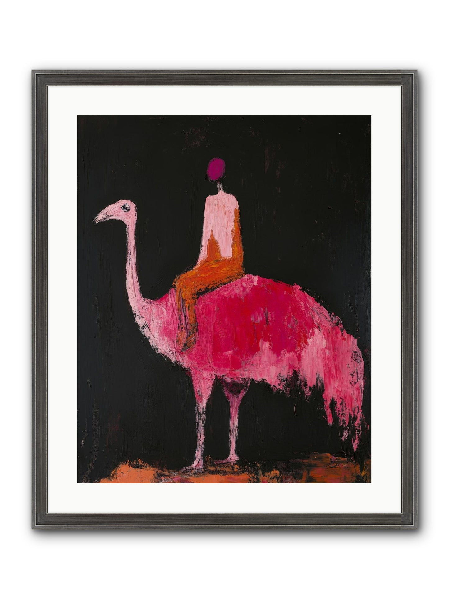 Feathers Meet Fancy Framed Print - Slimwoods Black/Silver 20x25
