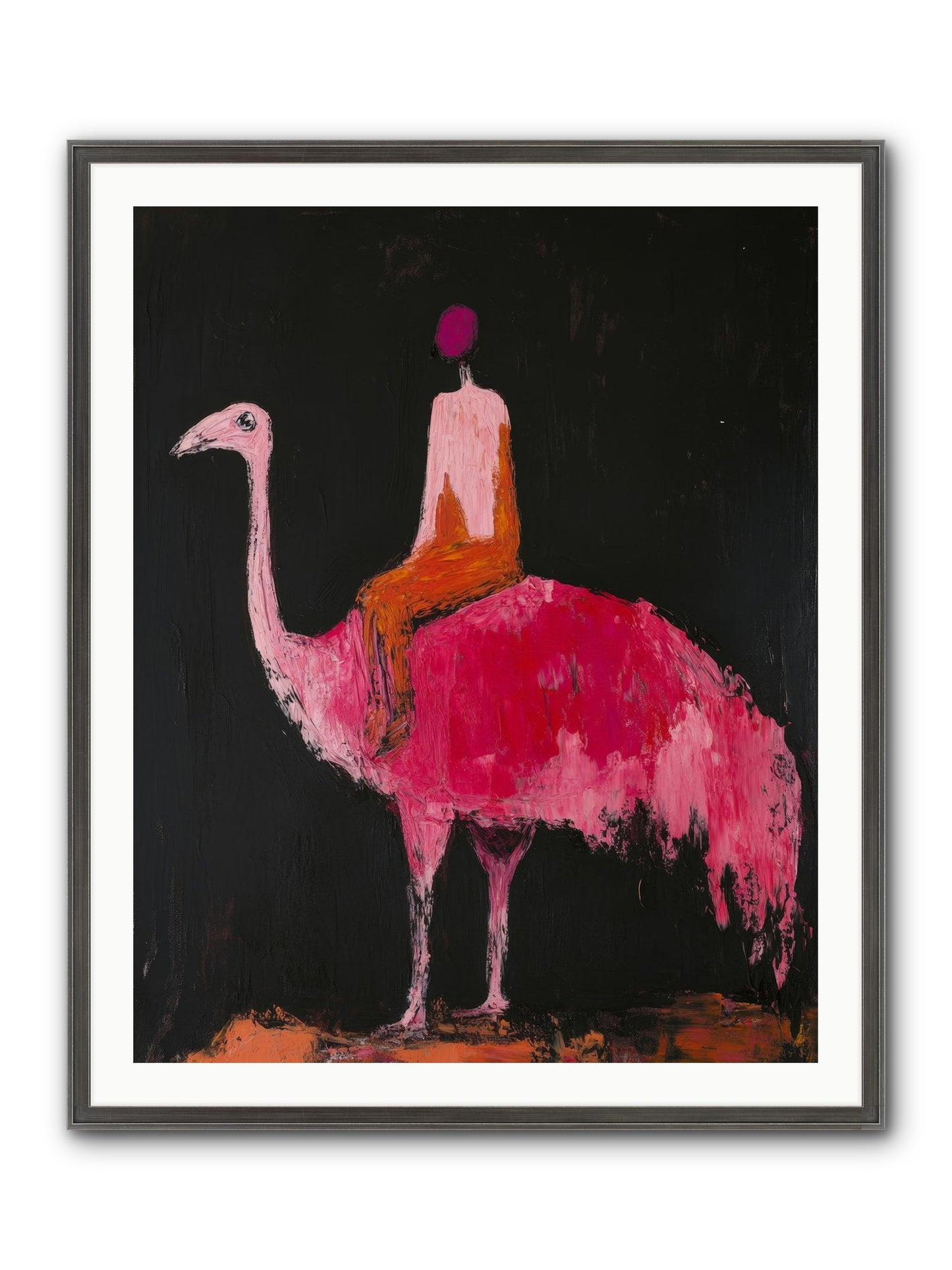 Feathers Meet Fancy Framed Print - Slimwoods Black/Silver 32x40