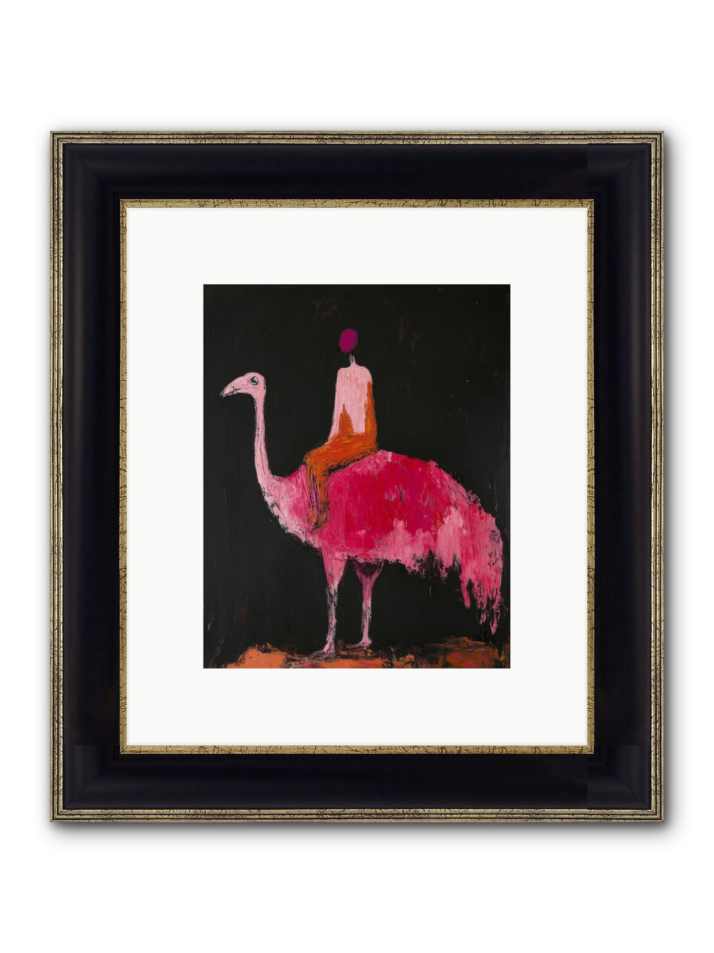 Feathers Meet Fancy Framed Print - Black & Gold 8x10