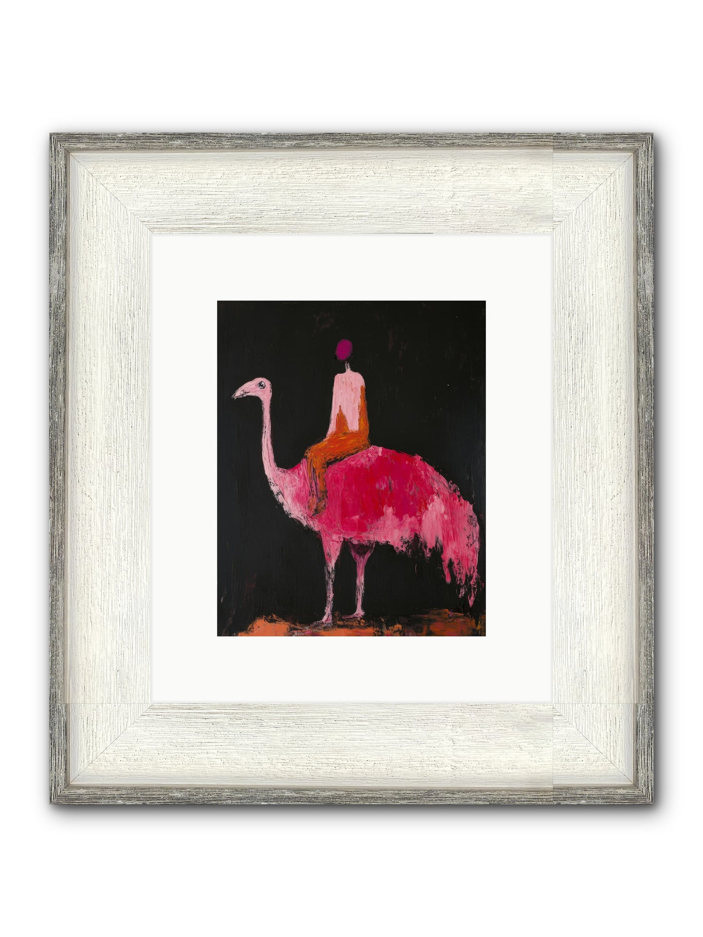 Feathers Meet Fancy Framed Print - Driftwood White 8x10