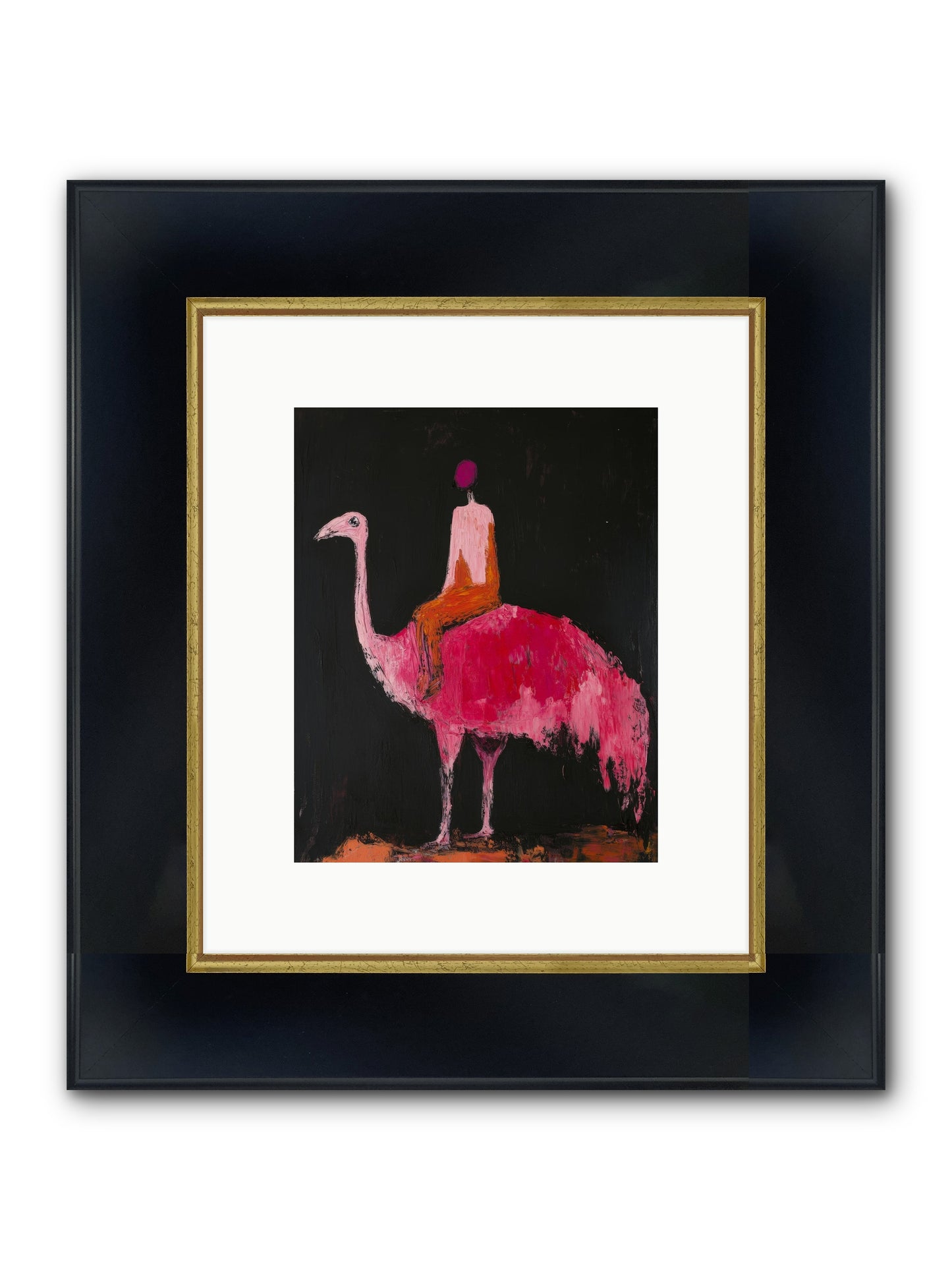 Feathers Meet Fancy Framed Print - Wide Black w/Gold 8x10