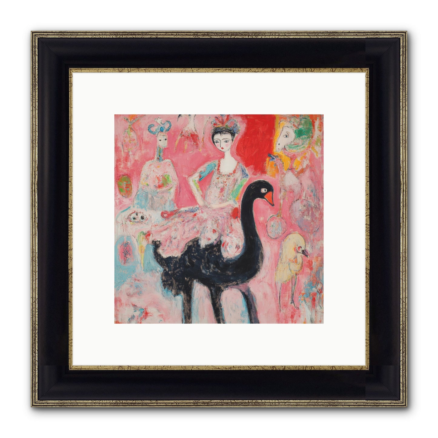 Feathers Wore Crowns Framed Print - Black & Gold 10x10