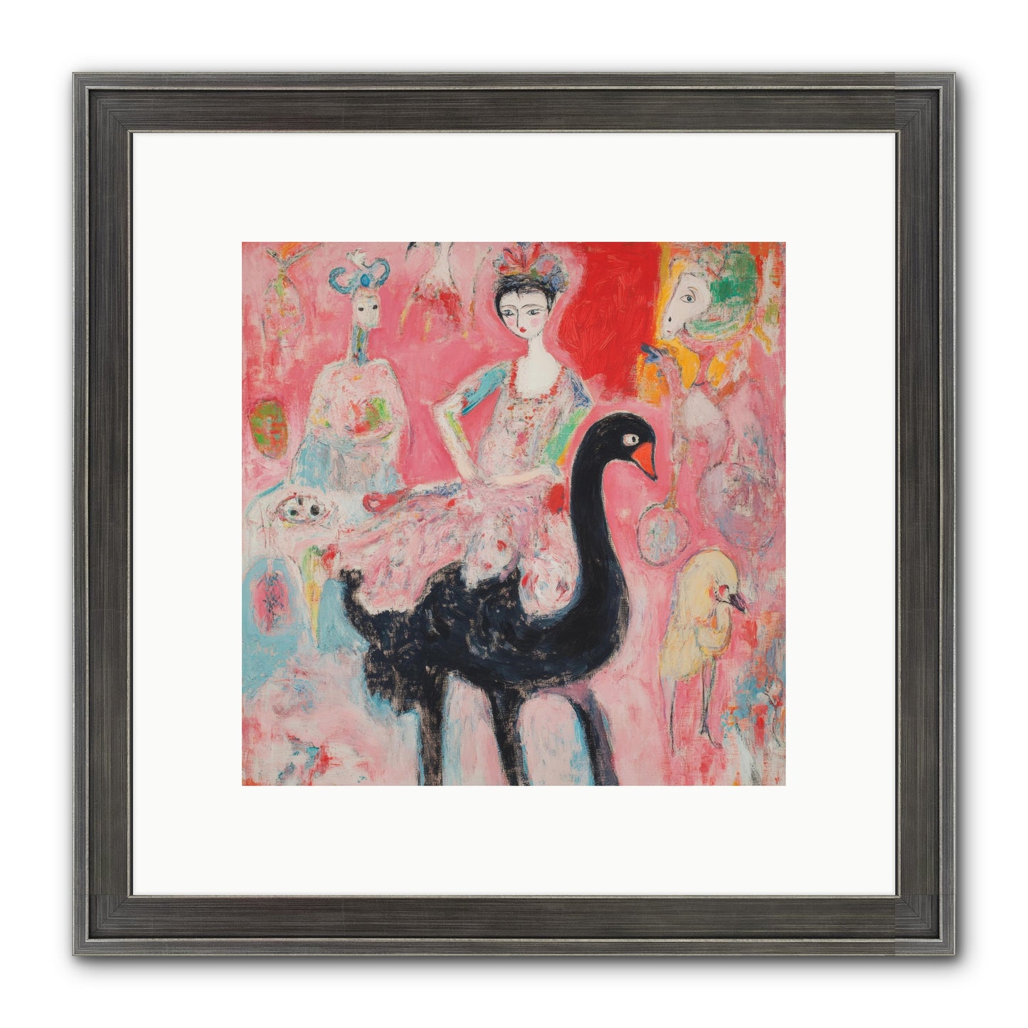Feathers Wore Crowns Framed Print - Slimwoods Black/Silver 10x10