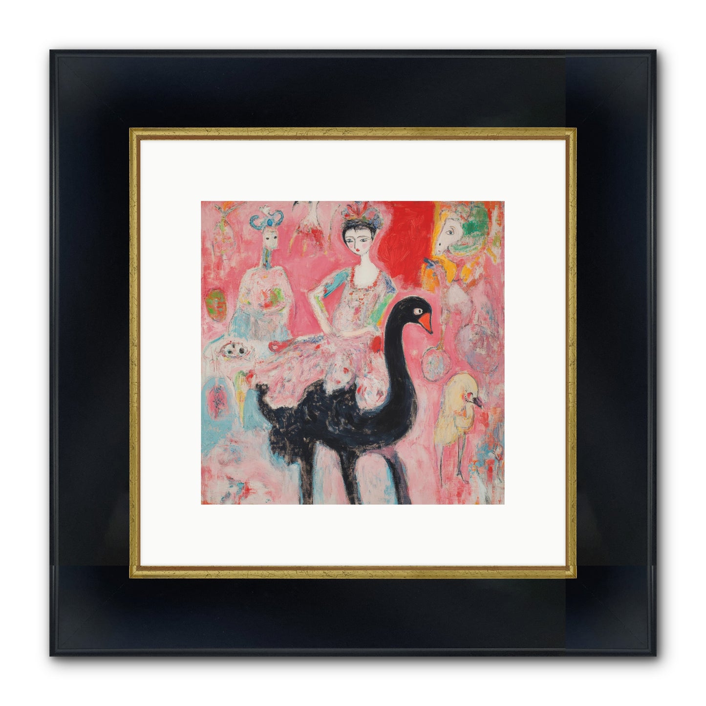 Feathers Wore Crowns Framed Print - Wide Black w/Gold 10x10
