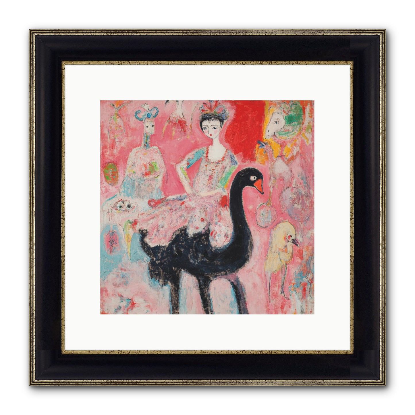 Feathers Wore Crowns Framed Print - Black & Gold 12x12