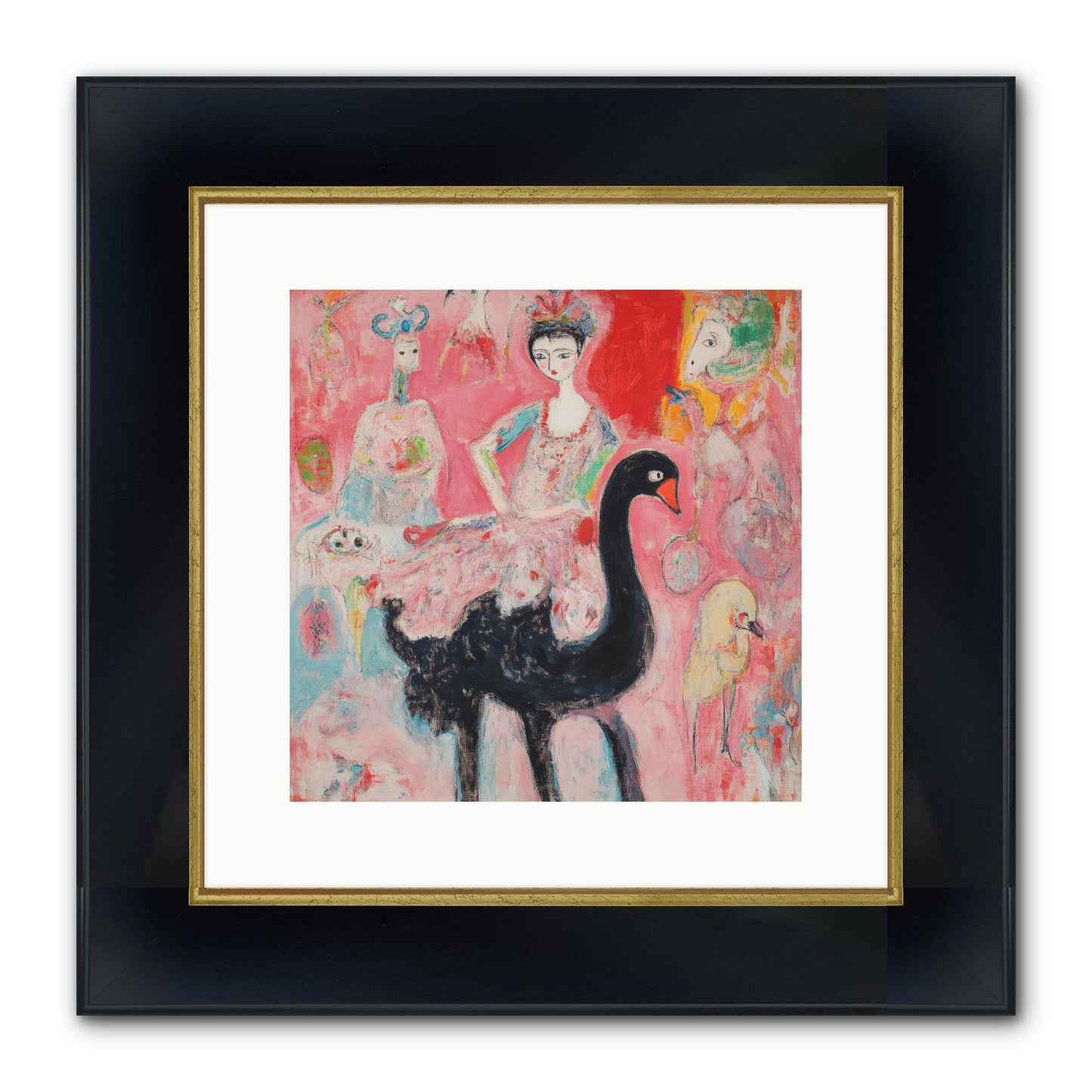 Feathers Wore Crowns Framed Print - Wide Black w/Gold 12x12