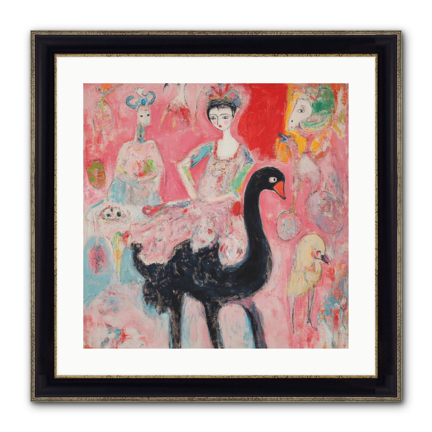Feathers Wore Crowns Framed Print - Black & Gold 20x20