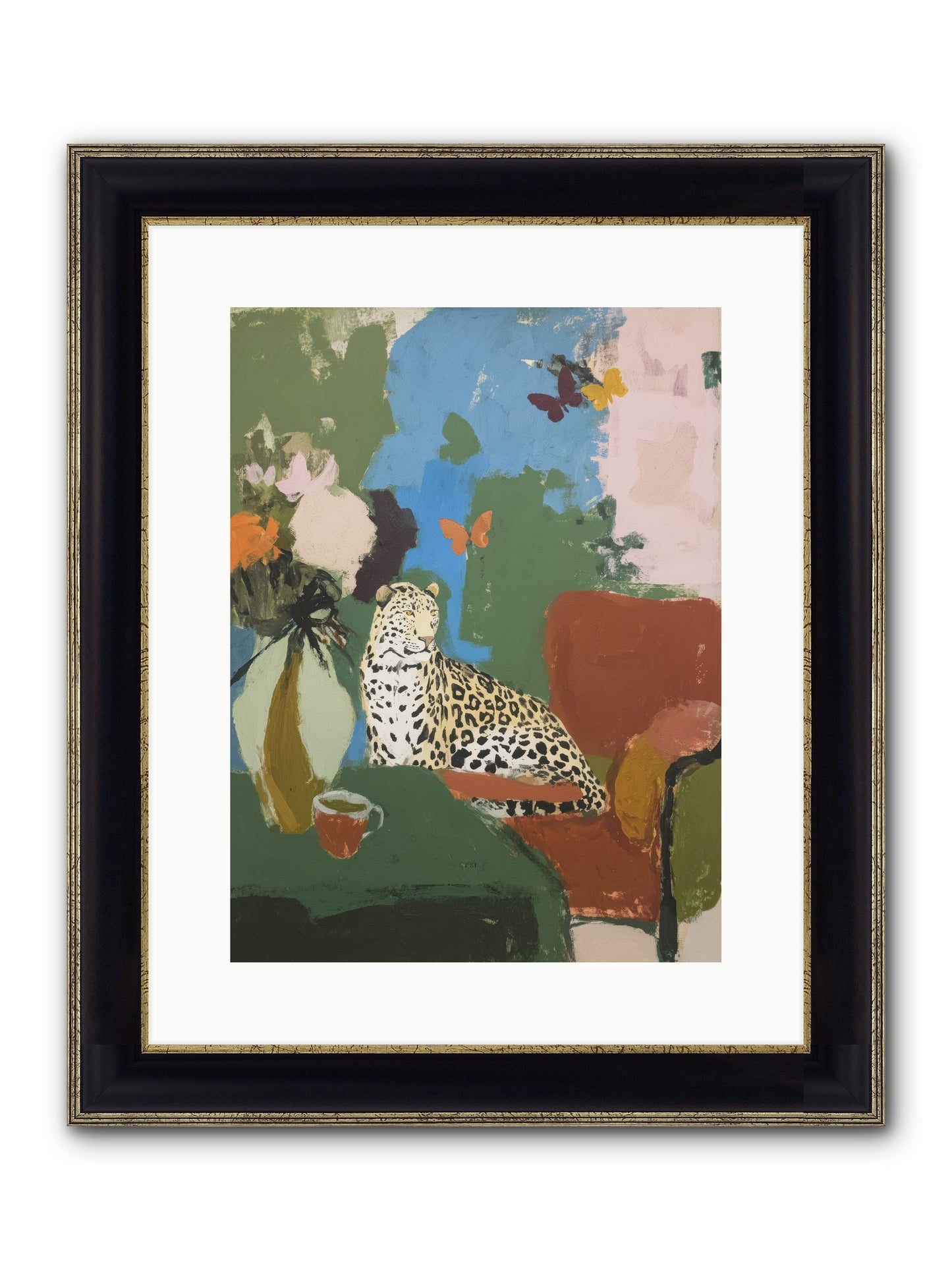 Fernshade Framed Print - Black & Gold 12x16