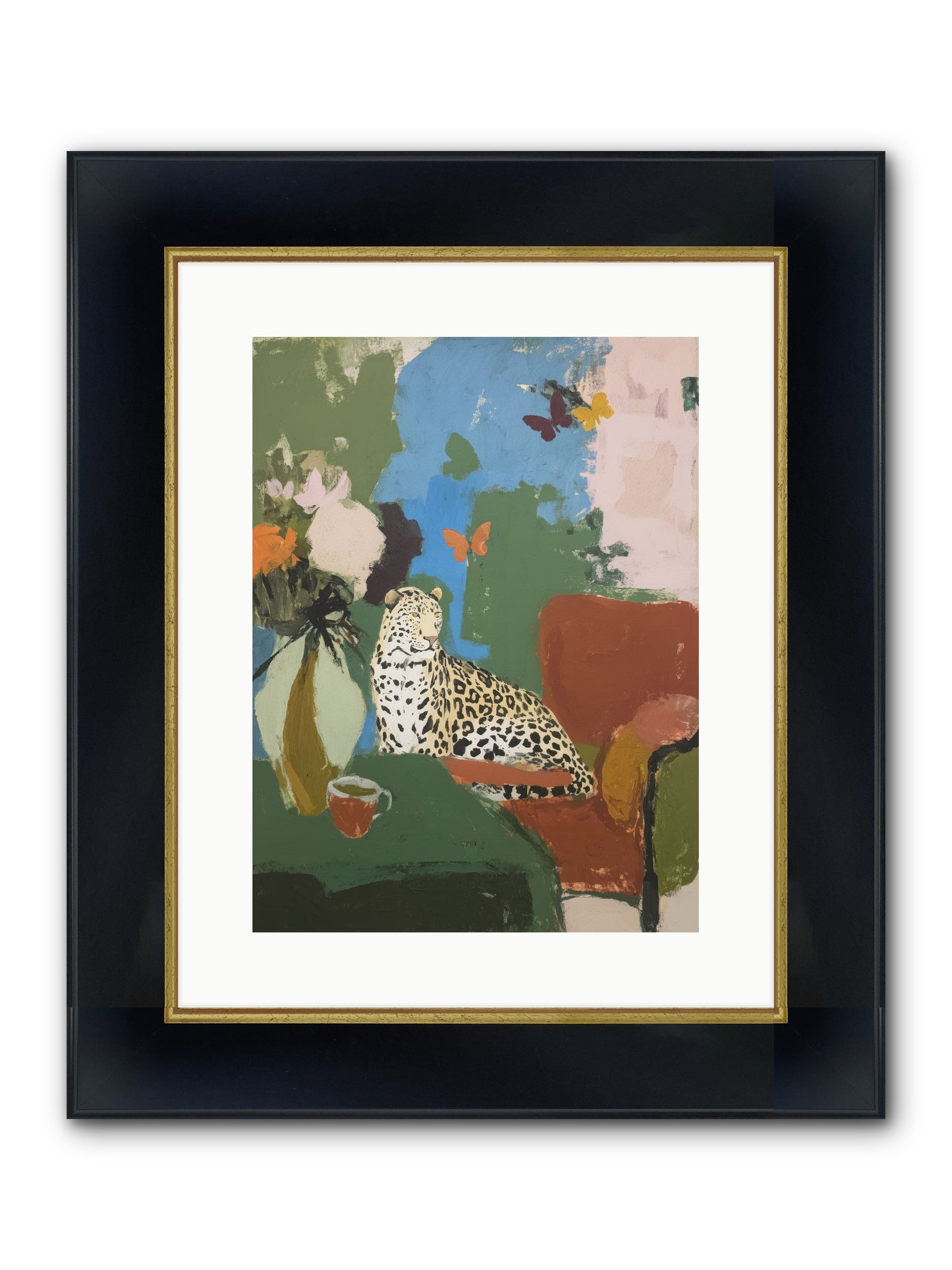 Fernshade Framed Print - Wide Black w/Gold 12x16