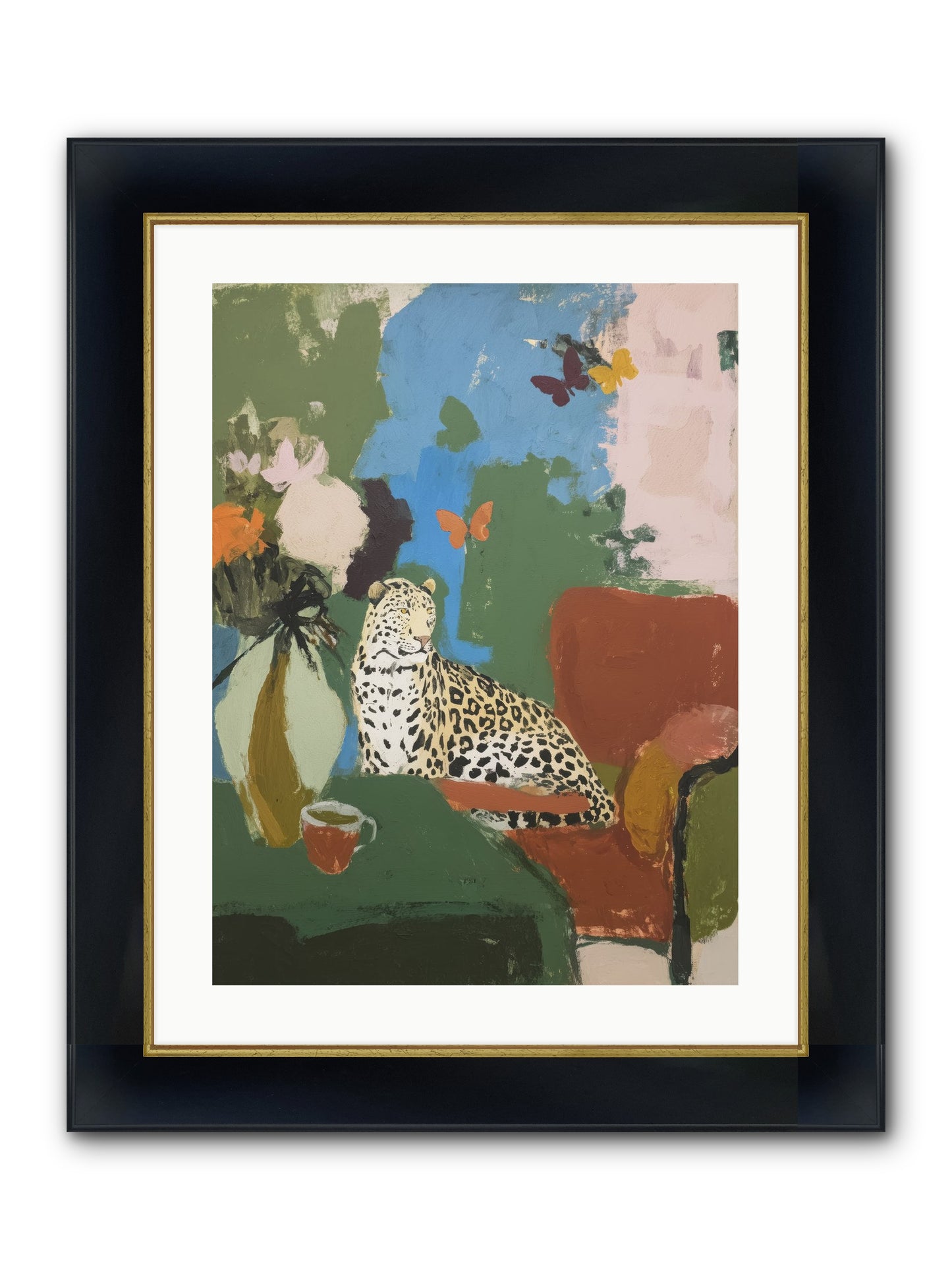 Fernshade Framed Print - Wide Black w/Gold 18x24